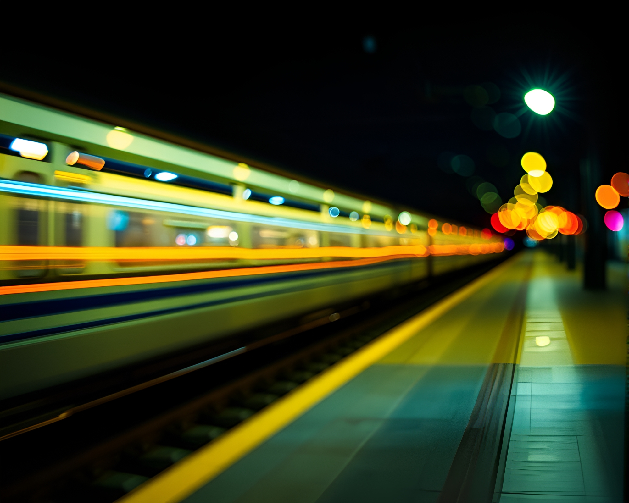Moth Train Light Trails Artwork – free AI stock image