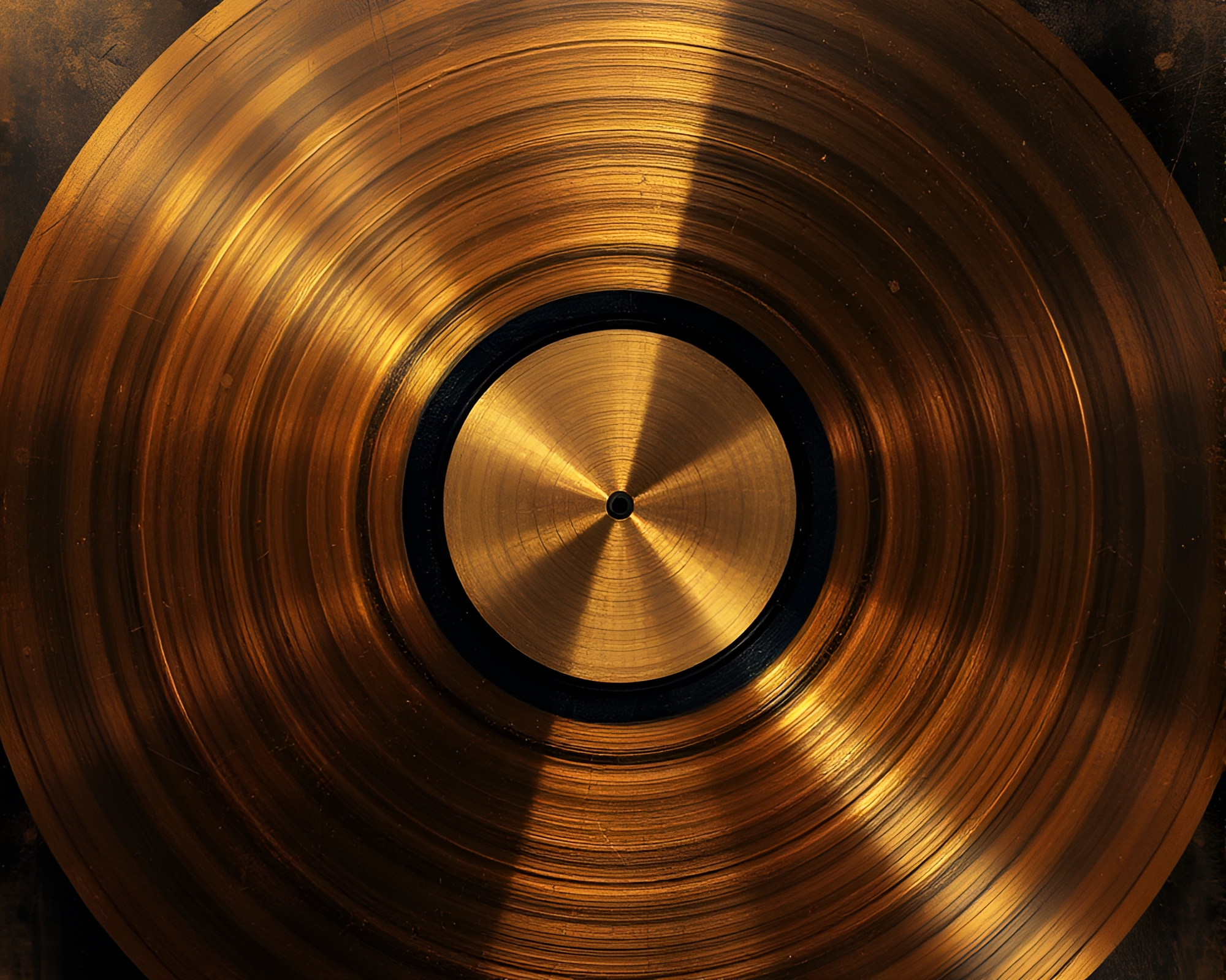 Vintage Vinyl Record Texture Overlay Tenebrism Composition – free AI stock image