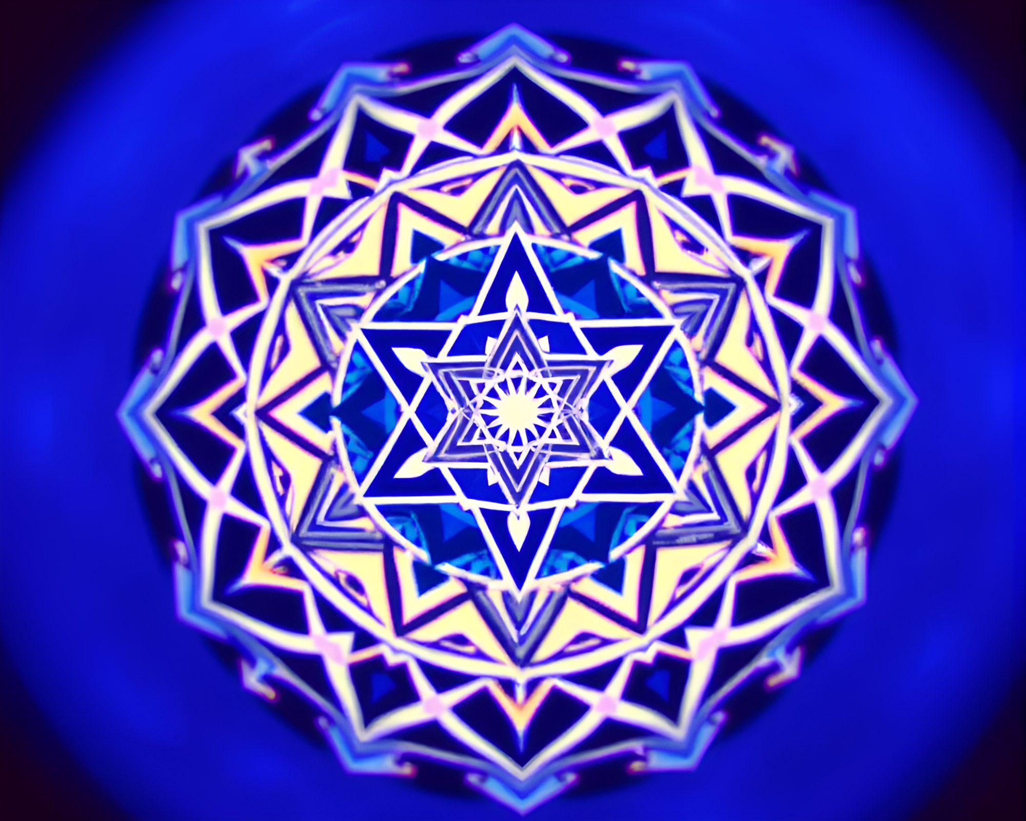 Sapphire Sacred Geometry: Stencil Art Revival – free AI stock image