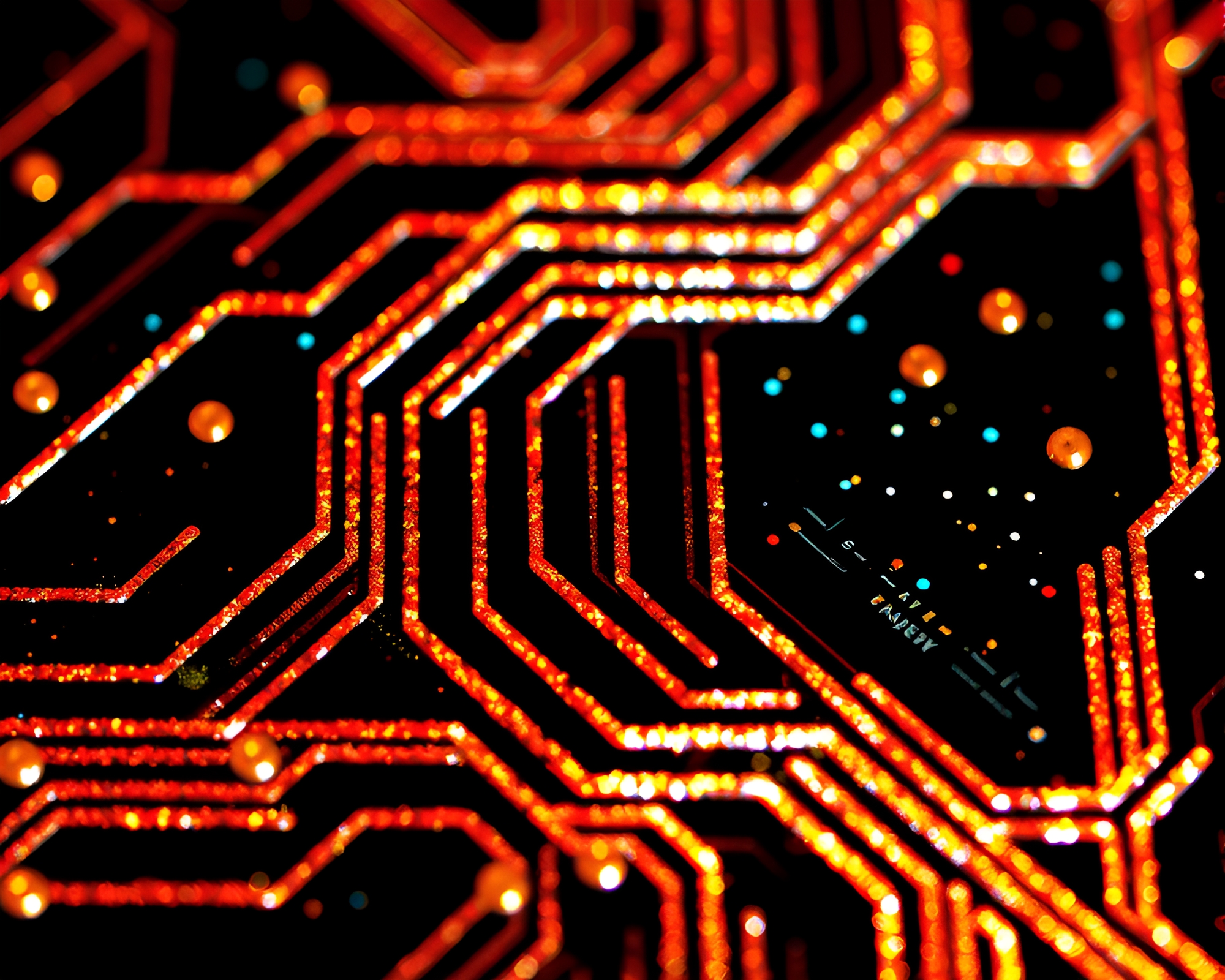 Cable Car Circuit Board Neon Sparkle – free AI stock image