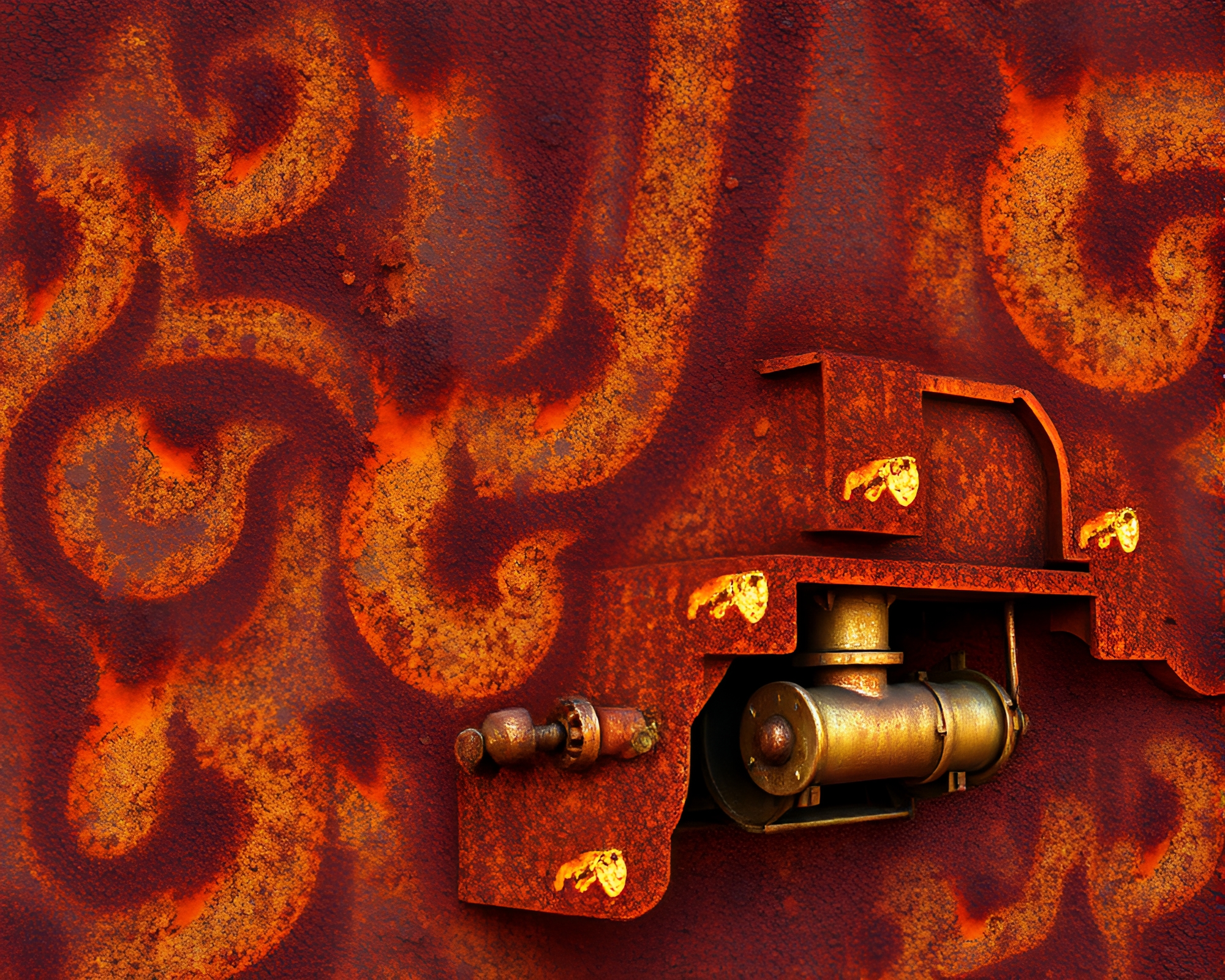 Rust Flake Steam Locomotive Fractal Art Detail – free AI stock image