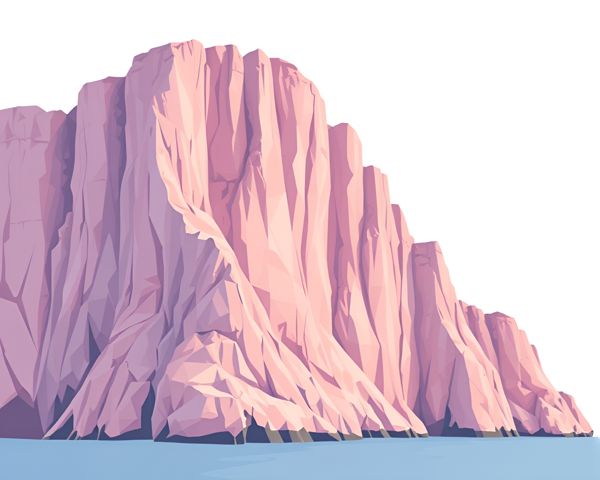 Fragmented Cliff Mosaic in Blush Pink Vector Art – free AI stock image