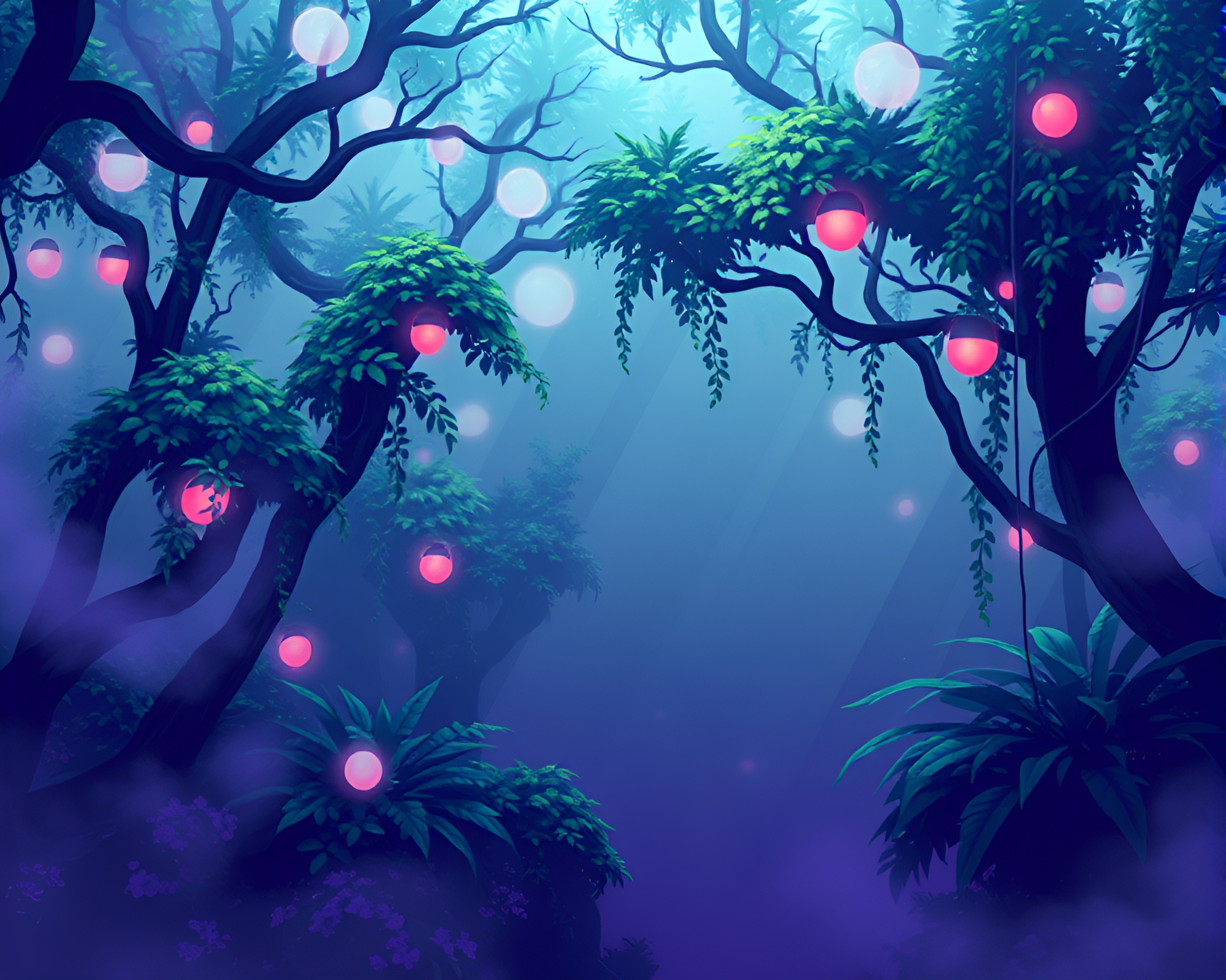 Mysterious Jungle Orb in 16-Bit Fog – free AI stock image