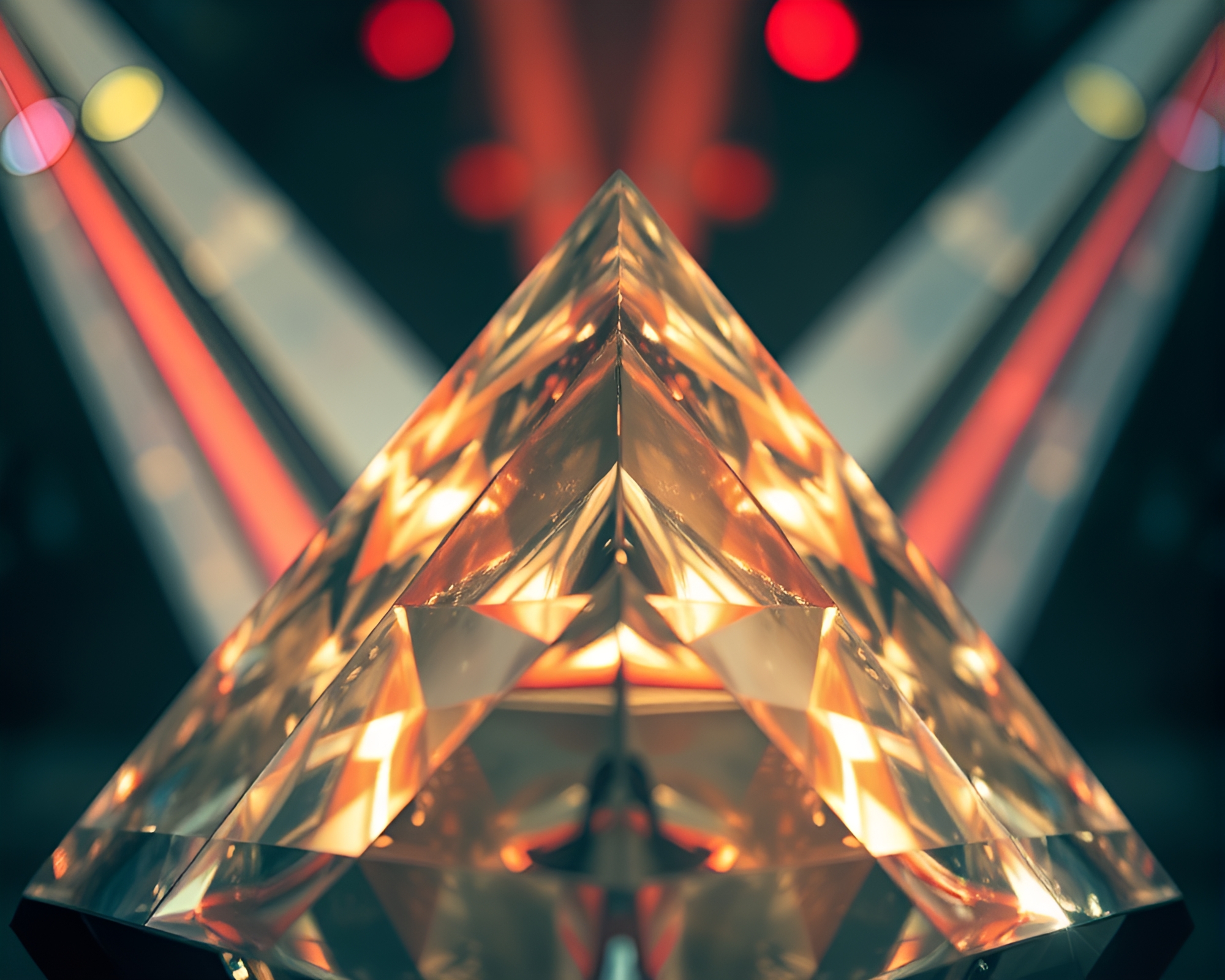 Chromatic Aberration Glass Pyramid Duotone Fantasy – free AI stock image