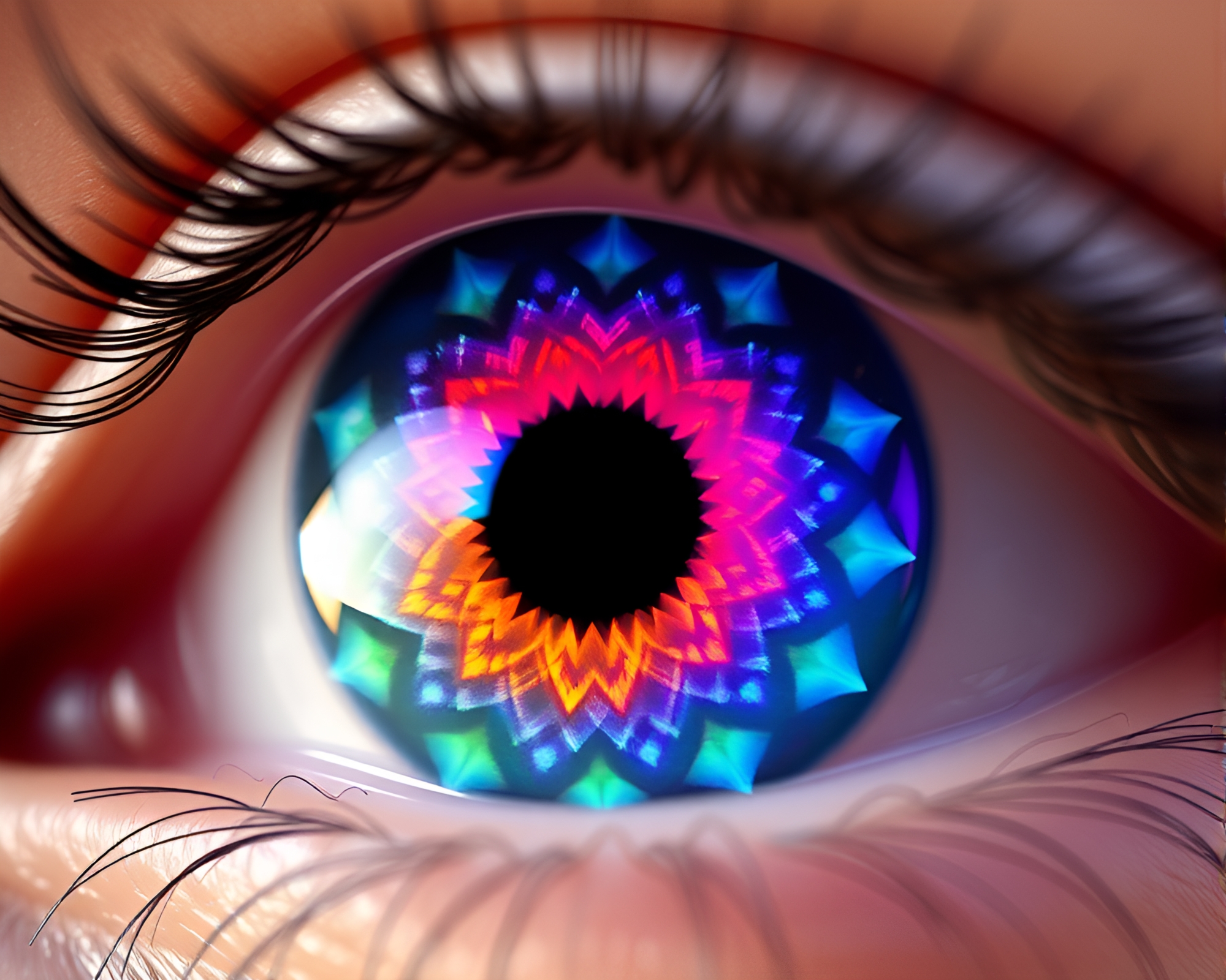 Futuristic Smart Contact Lens Geometric Patterns 3D Scan – free AI stock image