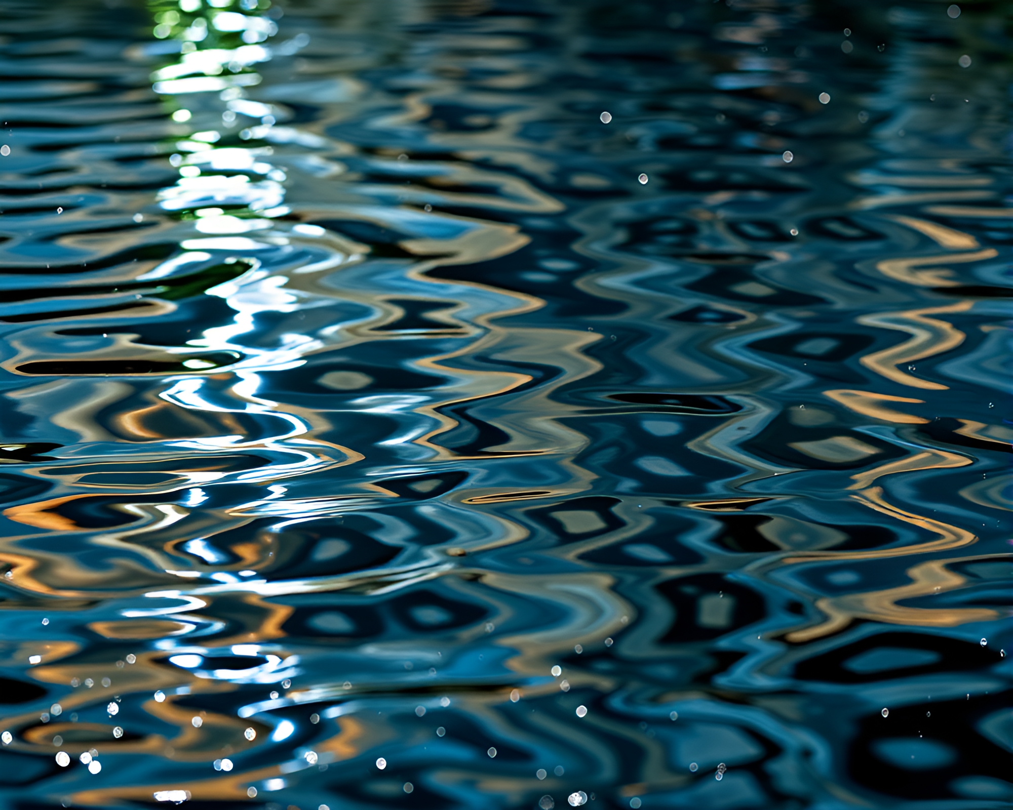 Escher-inspired Reflection Ripples with Glitter Dust – free AI stock image