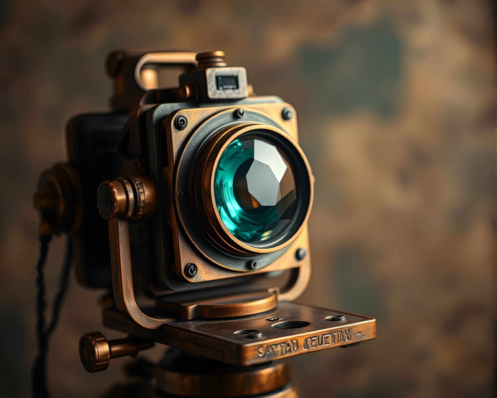Antique Sextant with Bronze Patina in Topaz Light – free AI stock image