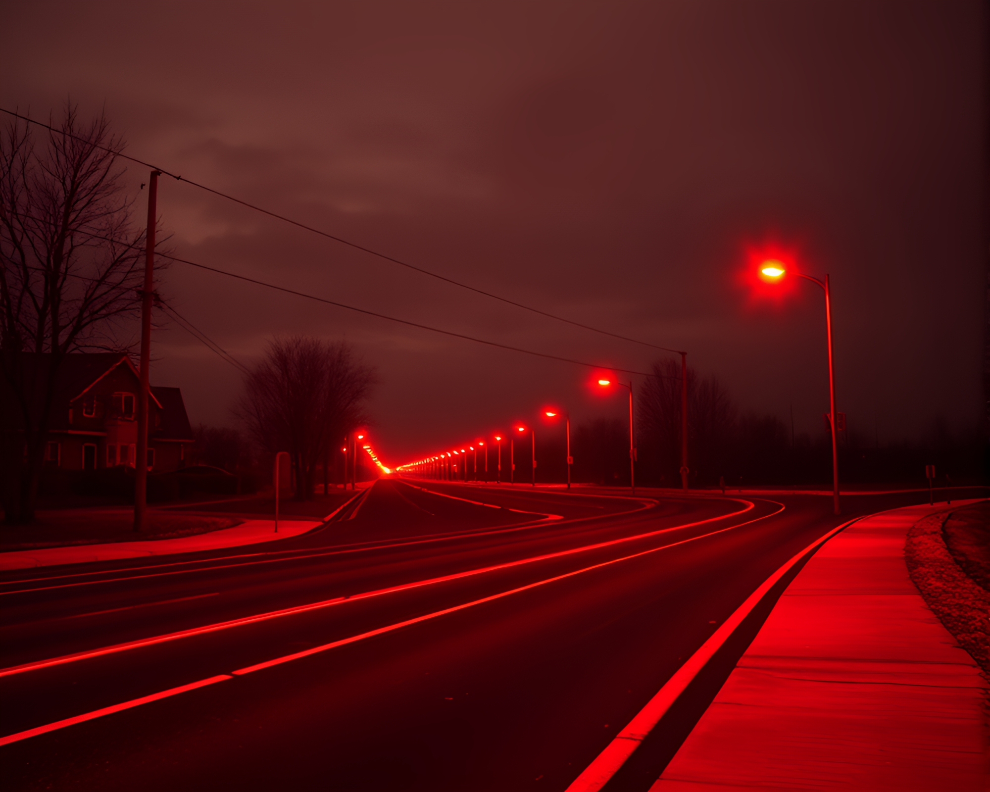 Infrared Camera Leads Through Chiaroscuro Landscape – free AI stock image