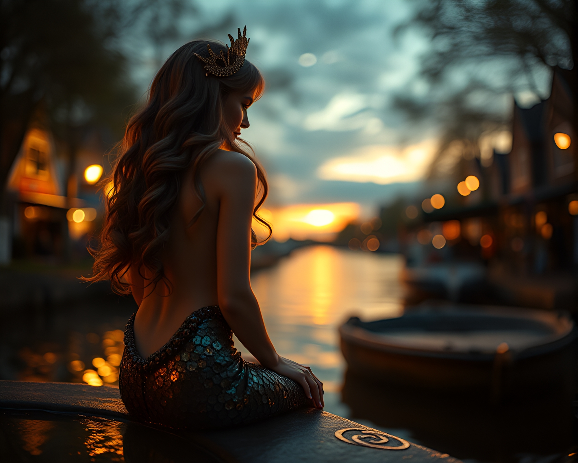 Enigmatic Mermaid at Dusk – free AI stock image