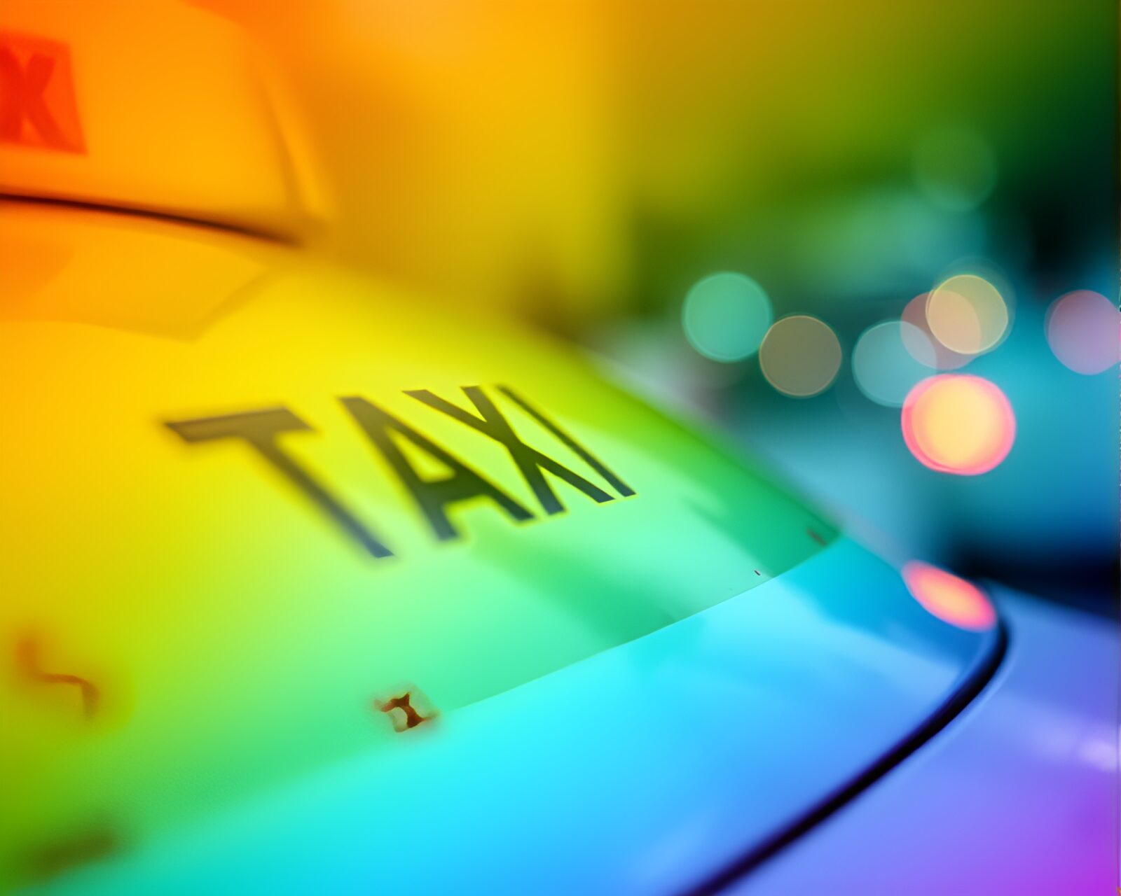 Blurred taxi moving past rustic pottery in macro view