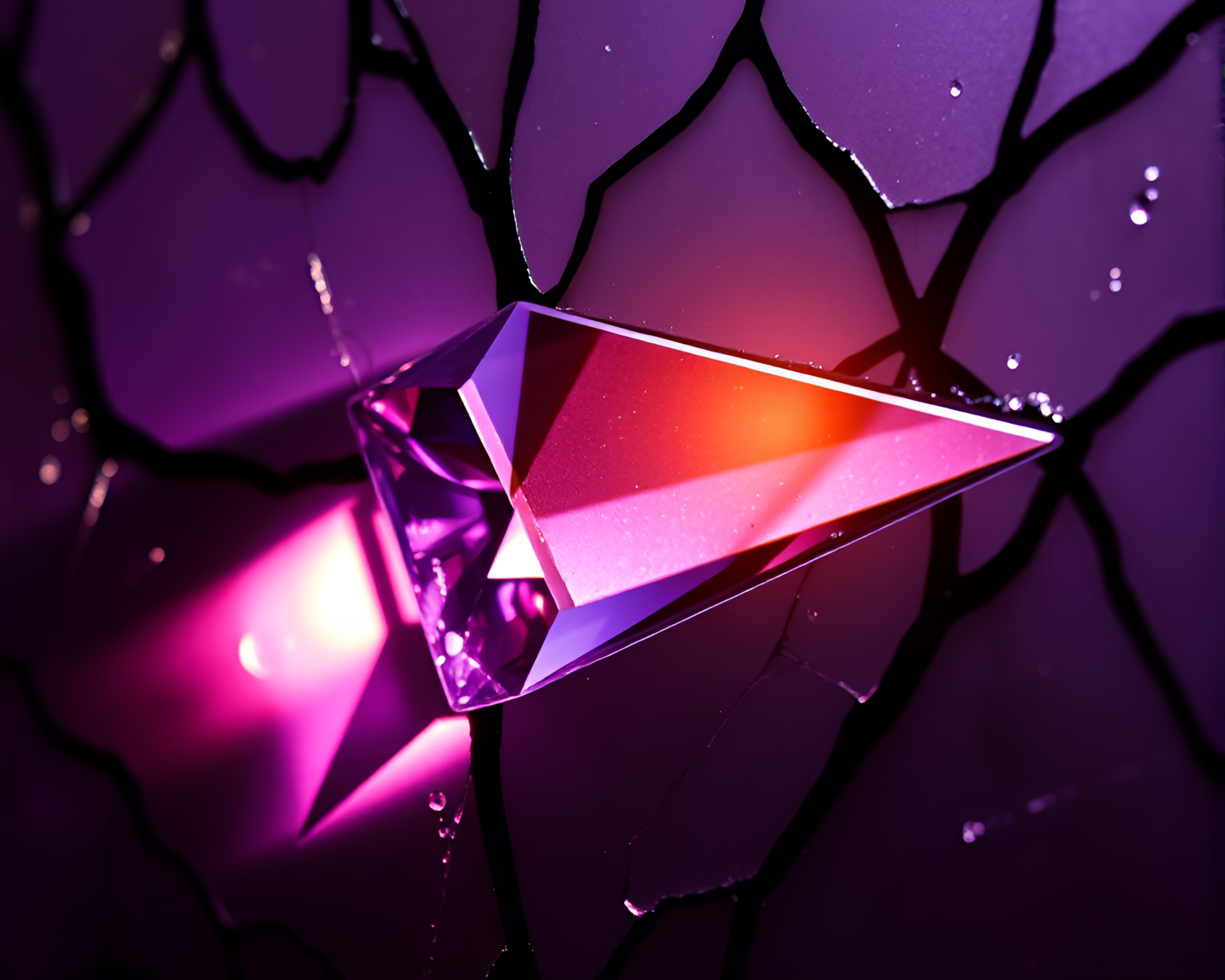 Prism Refraction Stained-Glass Macro Photography – free AI stock image