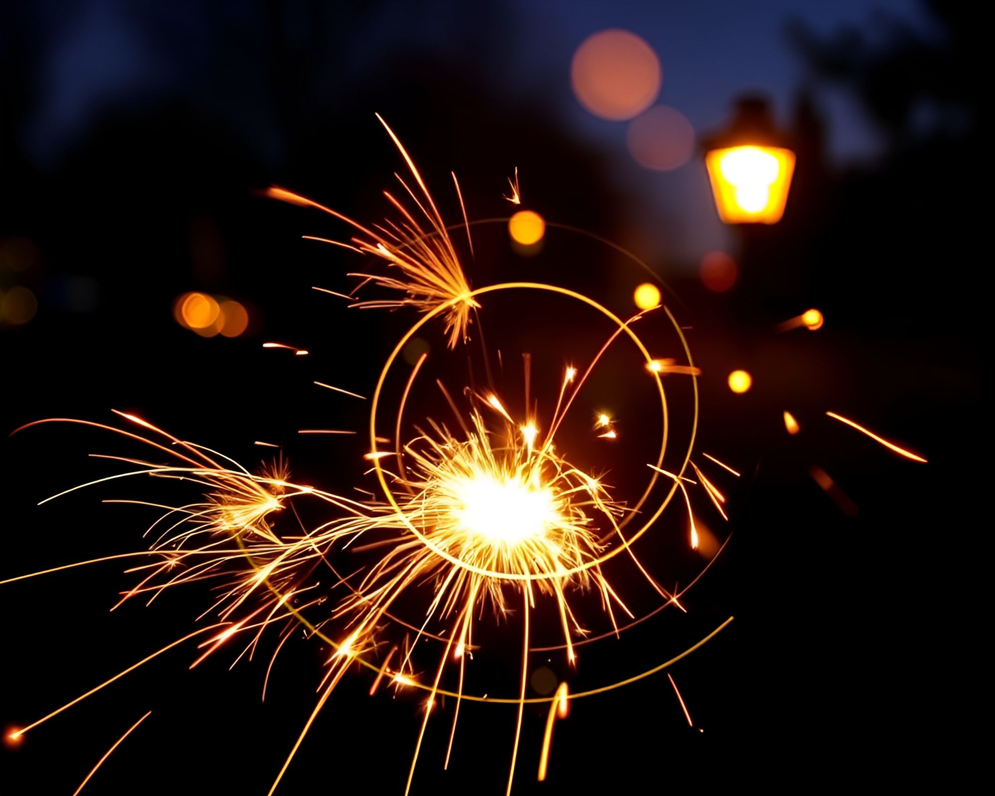 Enchanting Collage: Sparkler Trails and Pocket Sundial – free AI stock image