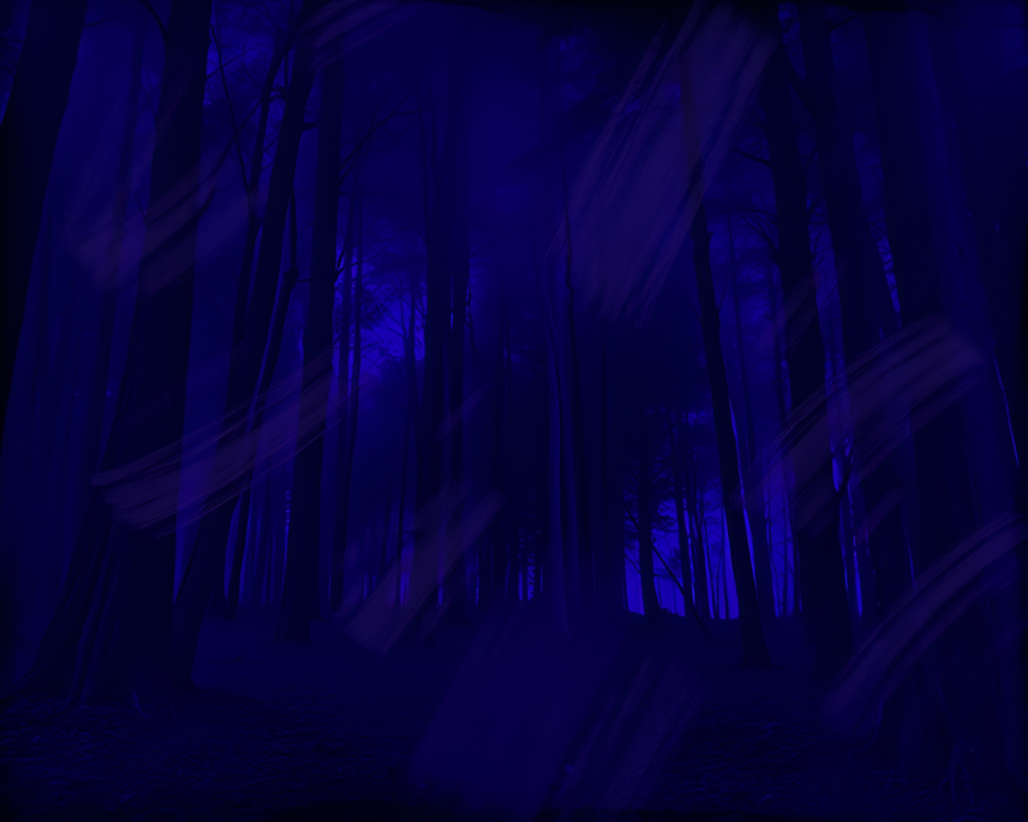 Chalkboard Bioluminescent Twilight Forest – free AI stock image