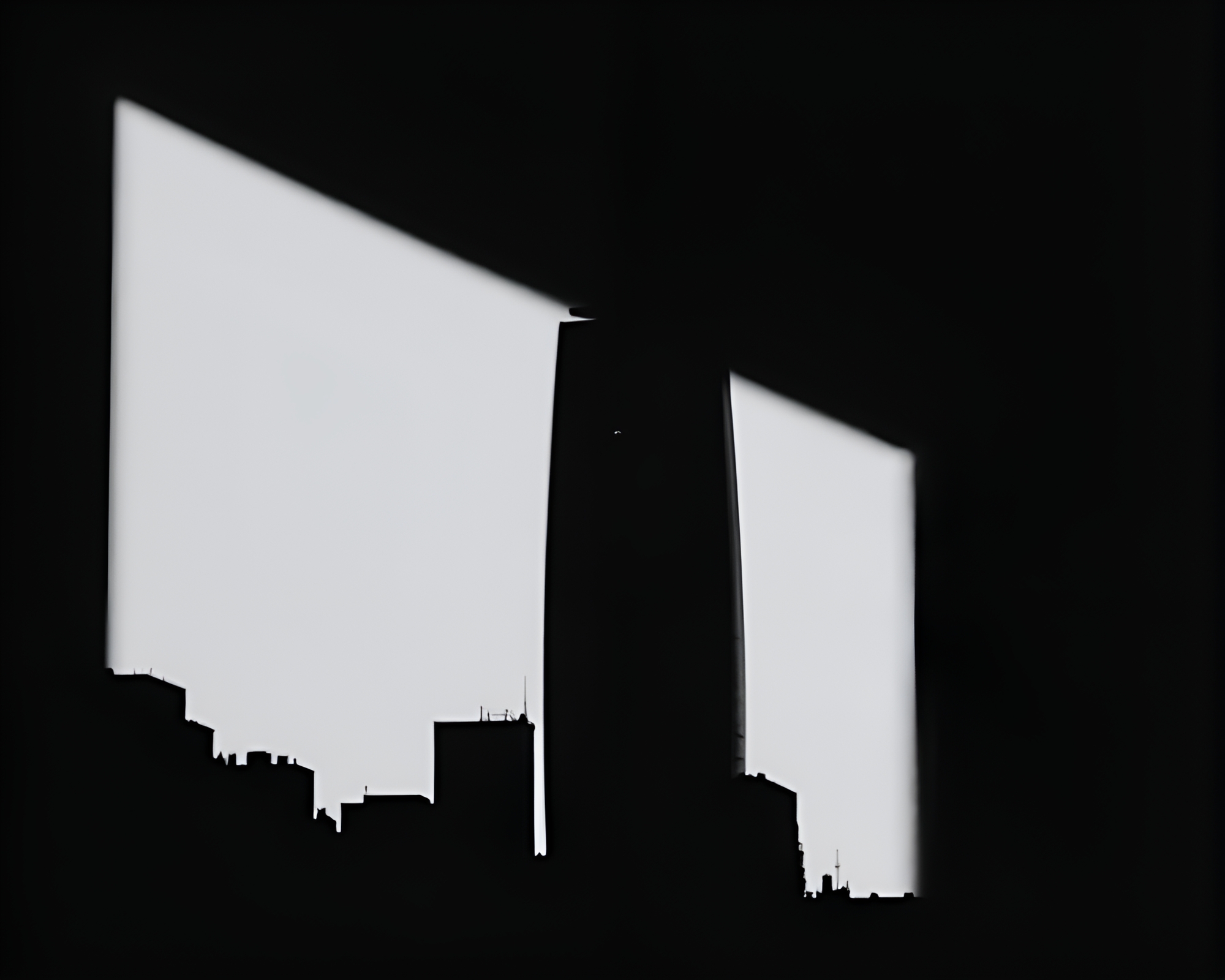 Urban Firefly Shadows: Skyscraper Silhouette – free AI stock image