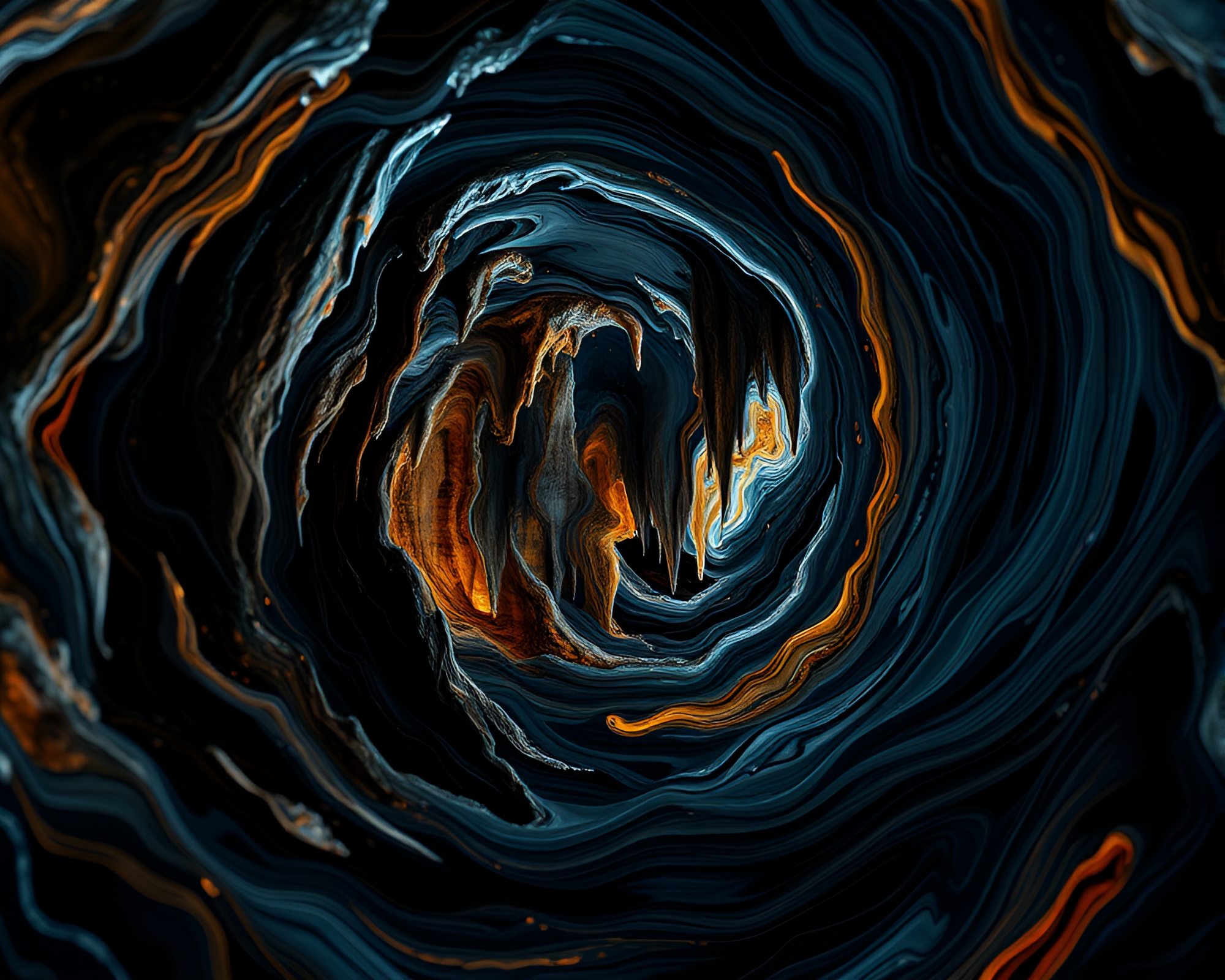 Stalactite Swirls in Oil Texture Cave Drawing – free AI stock image