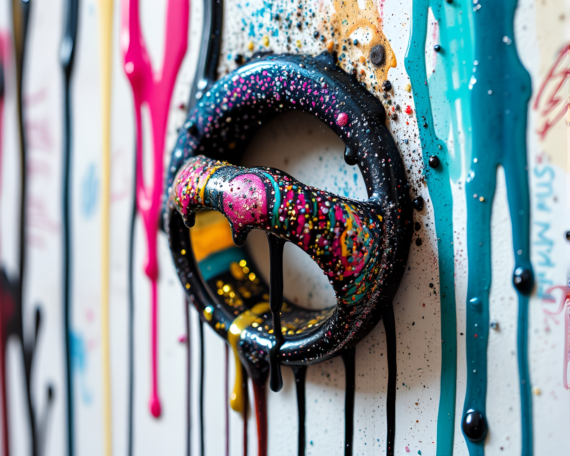 Stardust Shimmer Graffiti Rings – free AI stock image