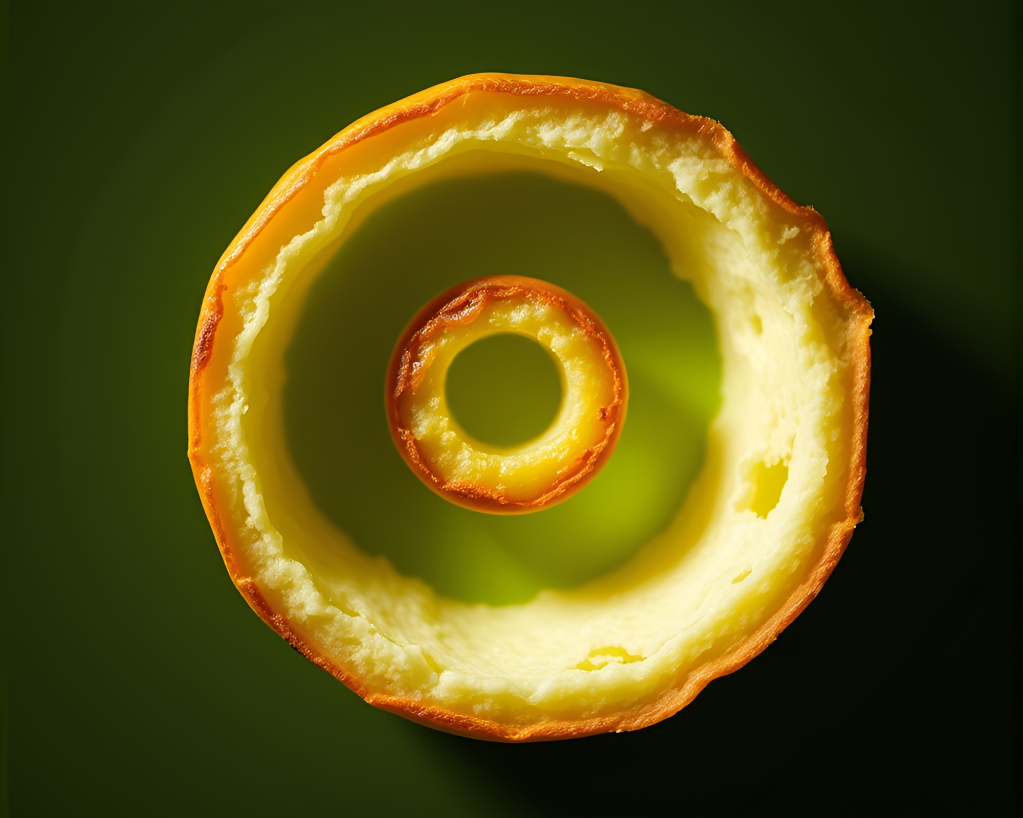 Ethereal Baguette Spiral in Monochrome Green Light – free AI stock image