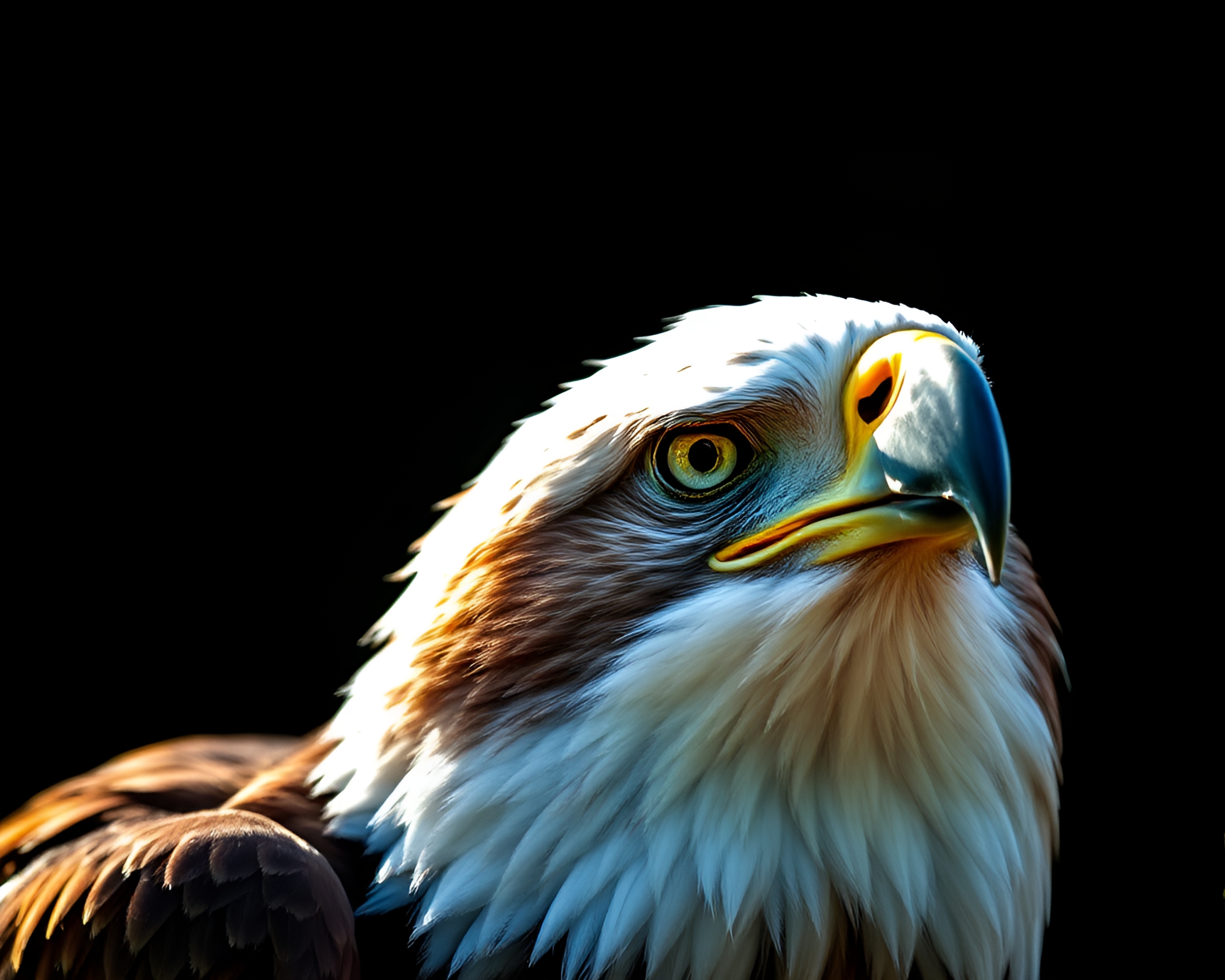 Stipple Shaded Eagle Close-Up in Overexposed Brilliance – free AI stock image
