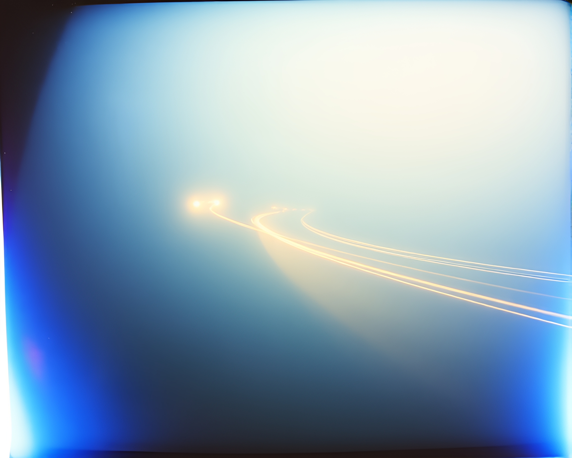 Submersible Light Trails in Polaroid Mist – free AI stock image