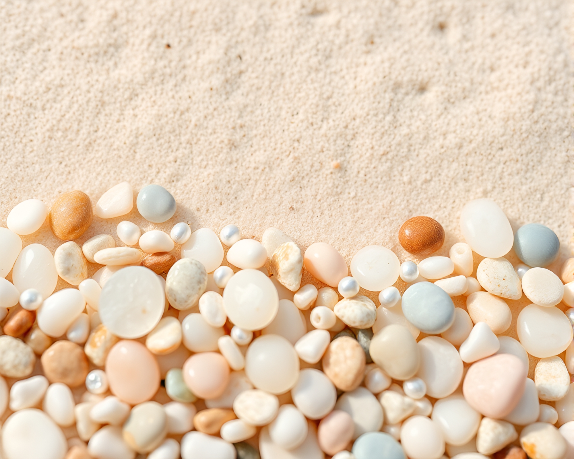 Pebble Beach Serenity with Beadwork Accents – free AI stock image