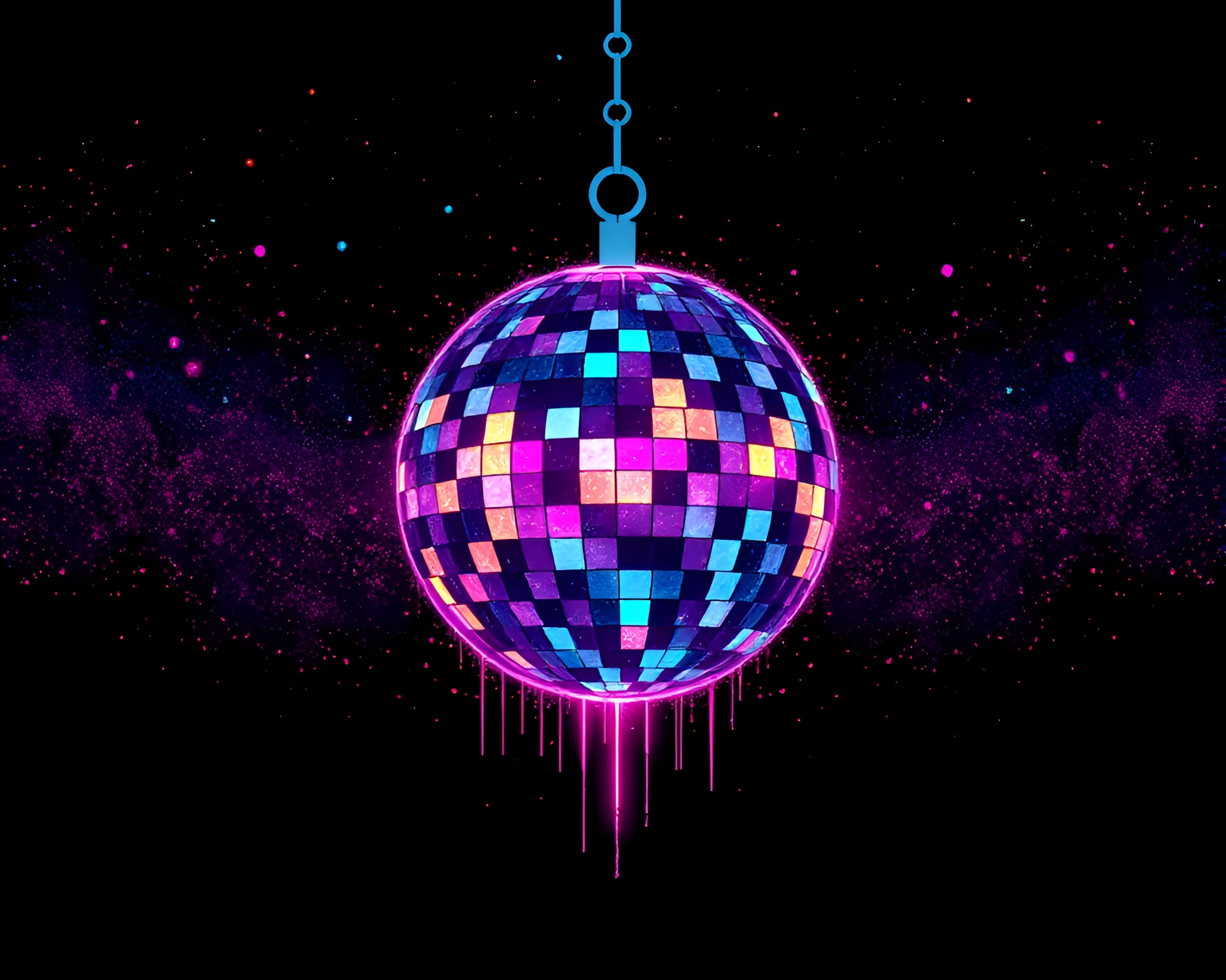 Retro Hydra Disco Ball Pixel Art Composition – free AI stock image