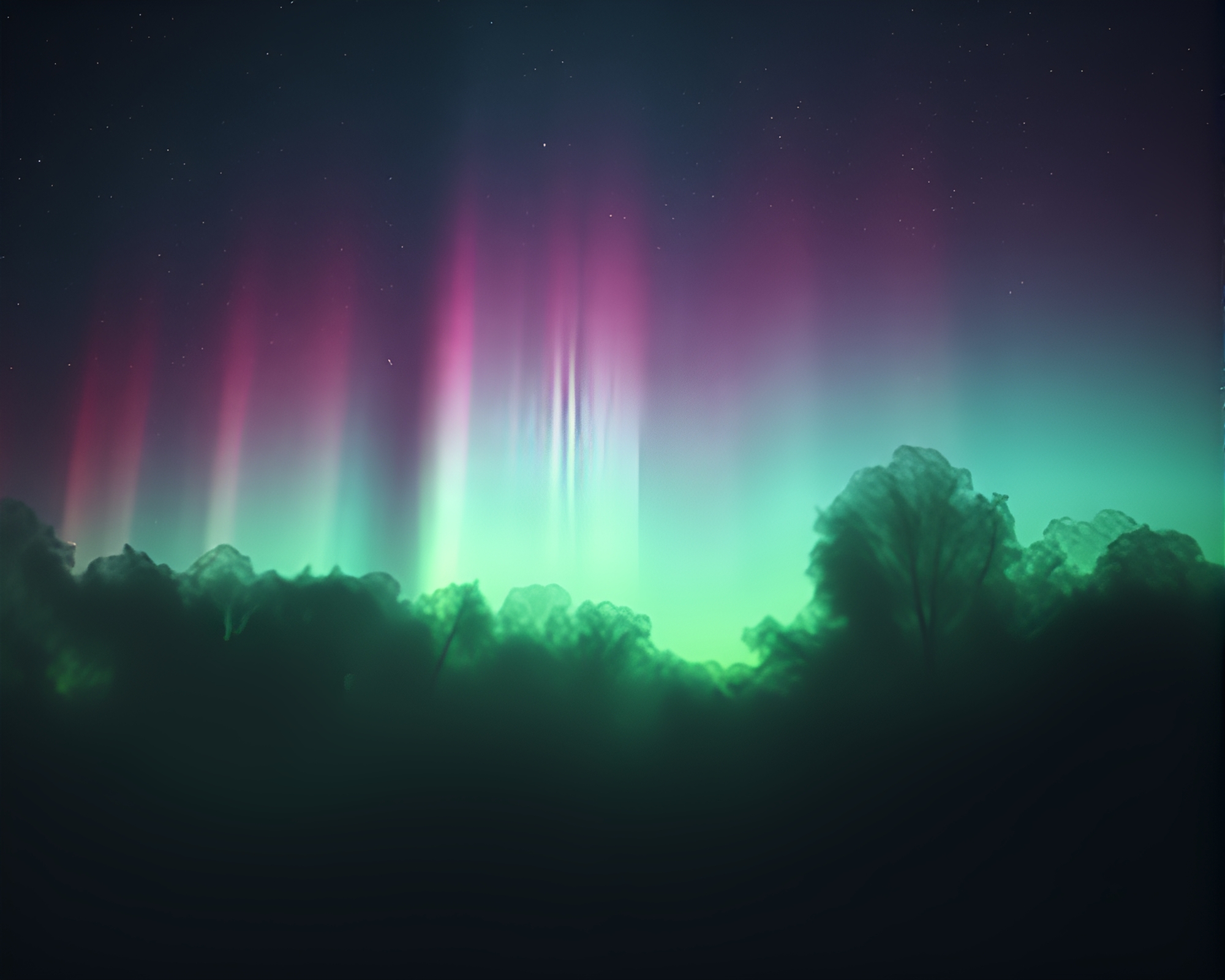 Enchanting Aurora Borealis with Crosshatch Shading – free AI stock image