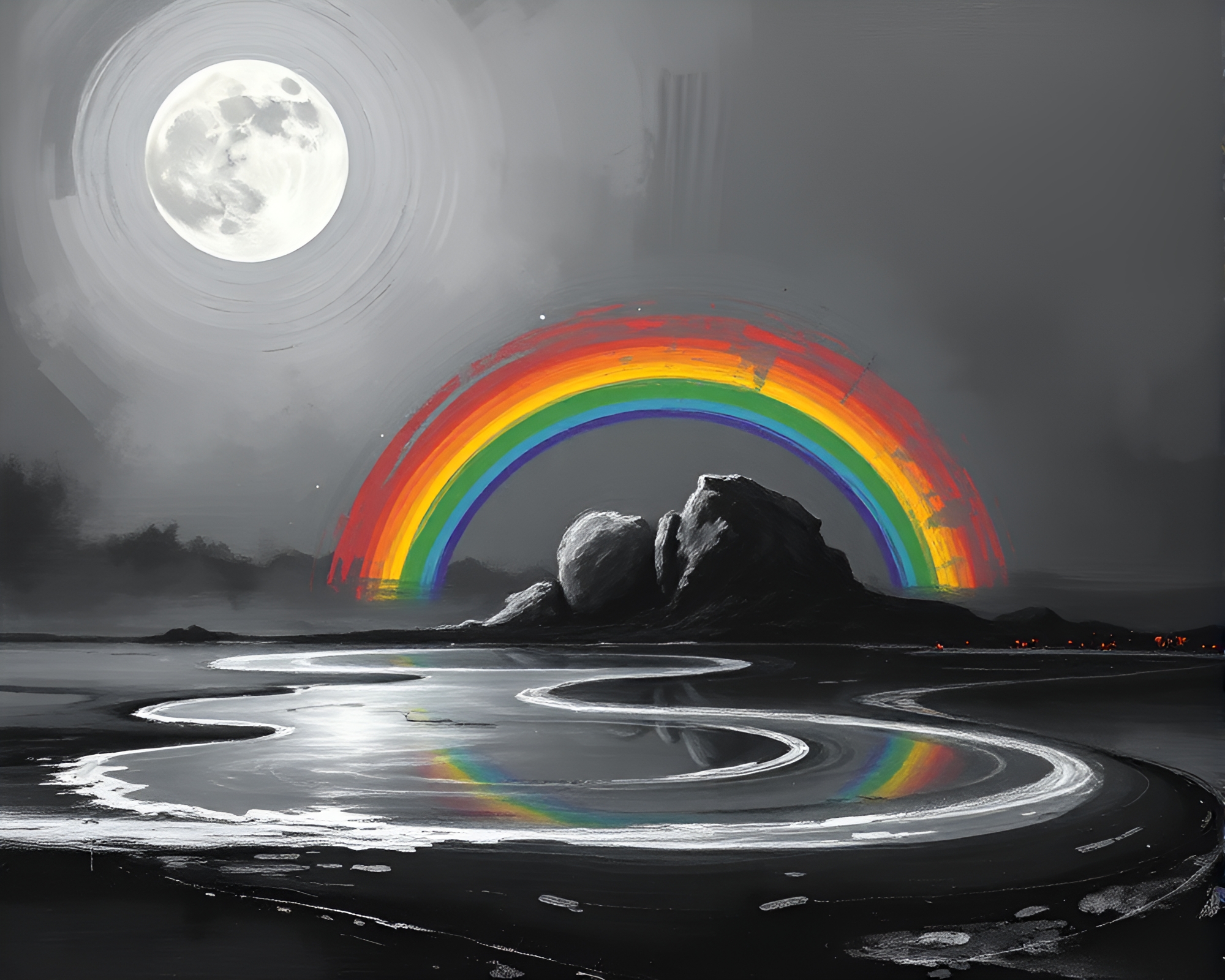 Mystical Zero-Point Energy Reactor In Lunar Oilslick Glow – free AI stock image
