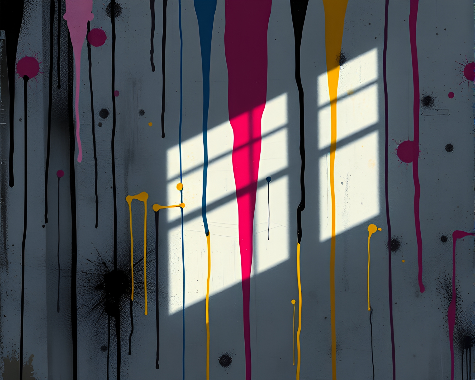 Abstract 8-Bit Attic: Spray Paint Drips – free AI stock image