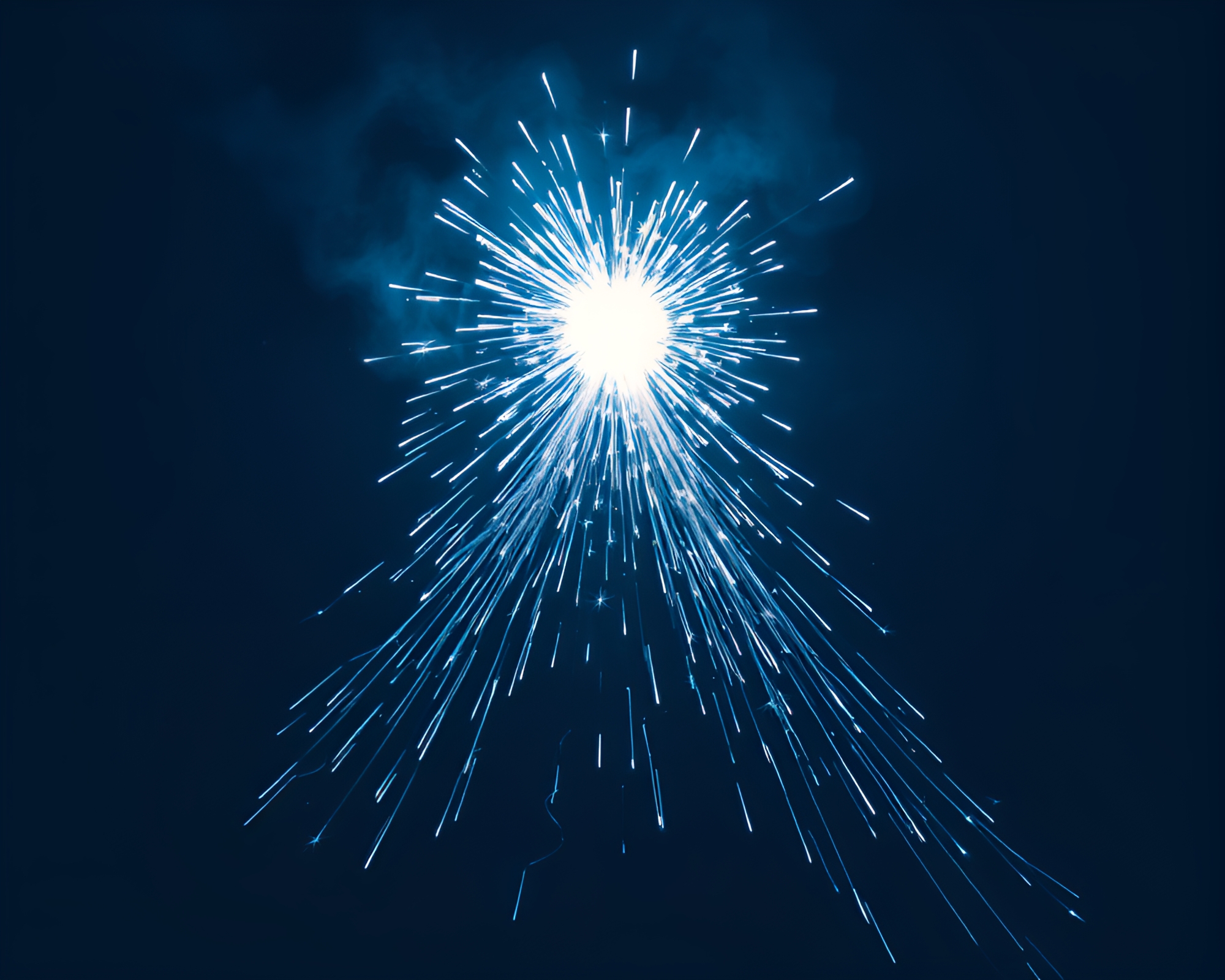 Tower of Monochrome Blue Sparkler Trails – free AI stock image
