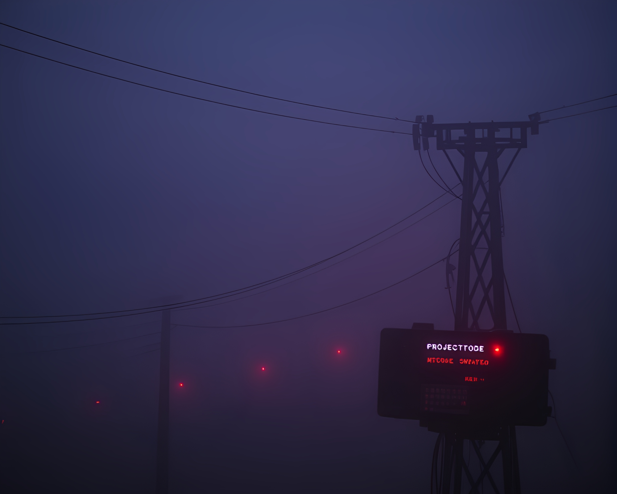 Foggy Synthwave Morse Code: Enigmatic Telecommunication – free AI stock image