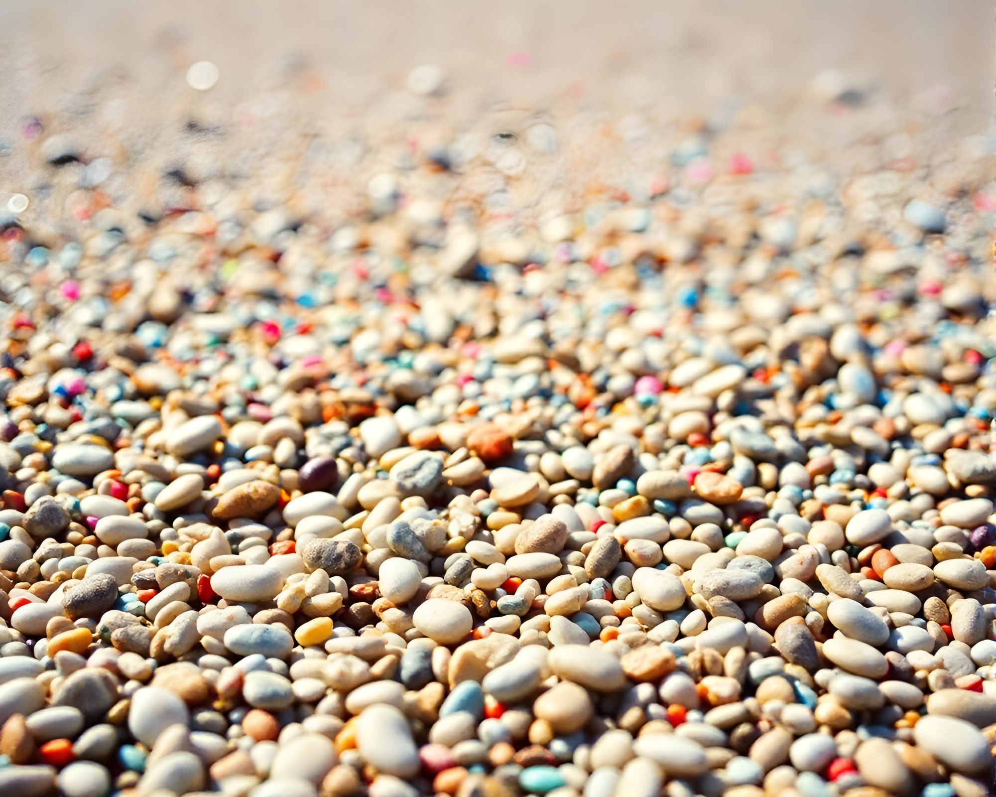 Pointillist Pebble Beach Burst – free AI stock image
