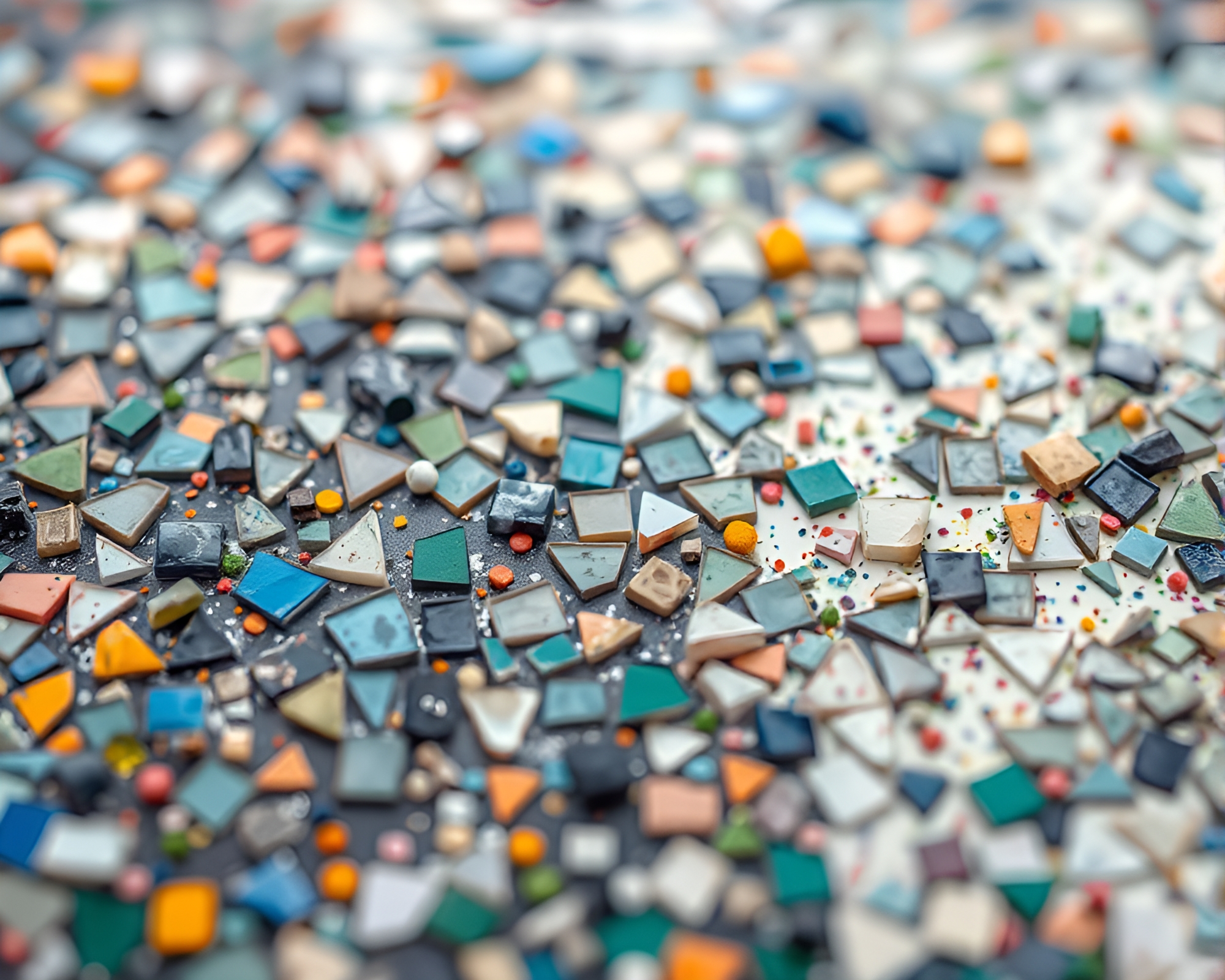 Bio-printer creates surreal mosaic art with splatter palette – free AI stock image