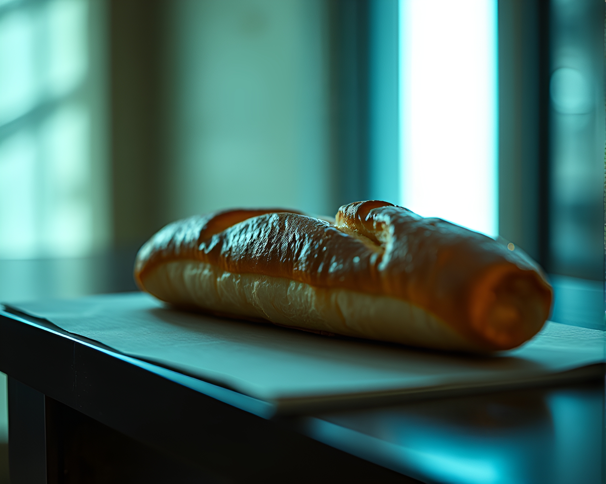 Baguette Glitch: Low-Key Lighting Natural Art Composition – free AI stock image