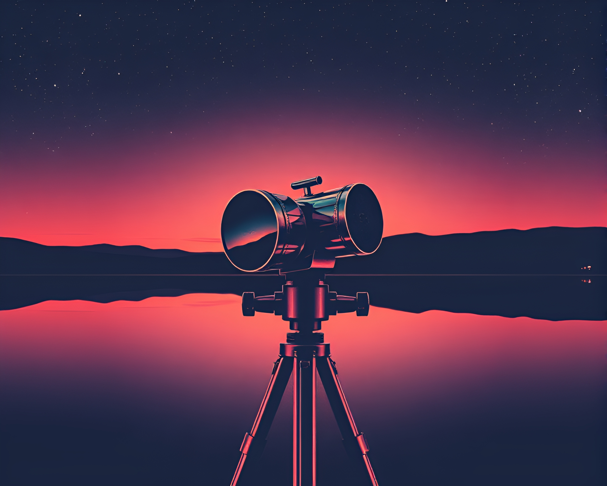 Vintage Telescope Double Reflection ASCII Art – free AI stock image