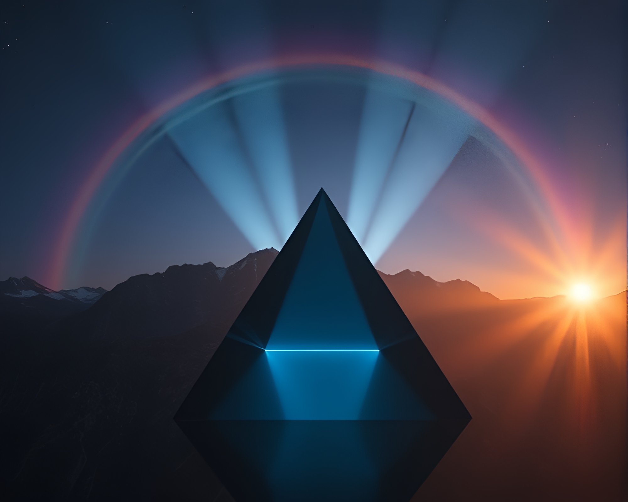 Prism Refraction on Plateau with Rim Lighting Cinemagraph – free AI stock image