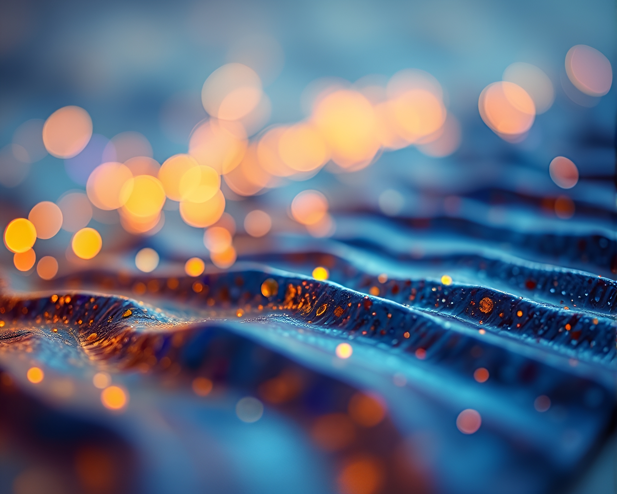 Dreamy Oil Impasto Ridges with Bokeh Lights – free AI stock image