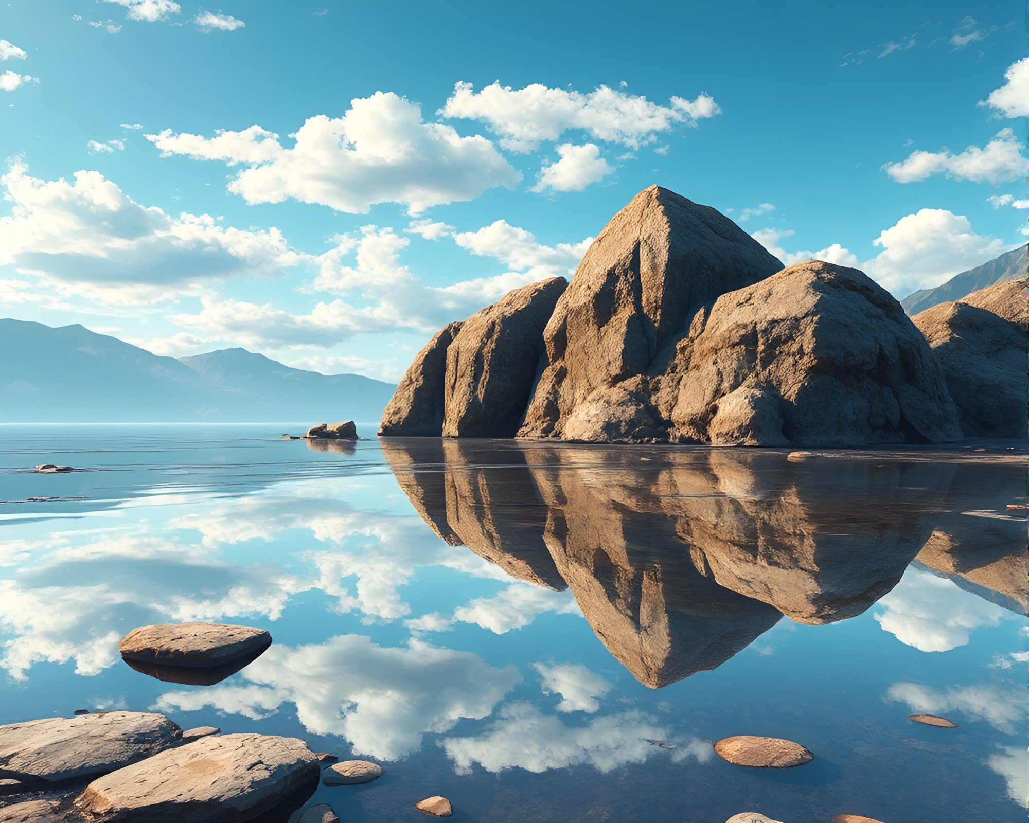Ancient Stone Circle with Reflecting Waters in Anime Style – free AI stock image