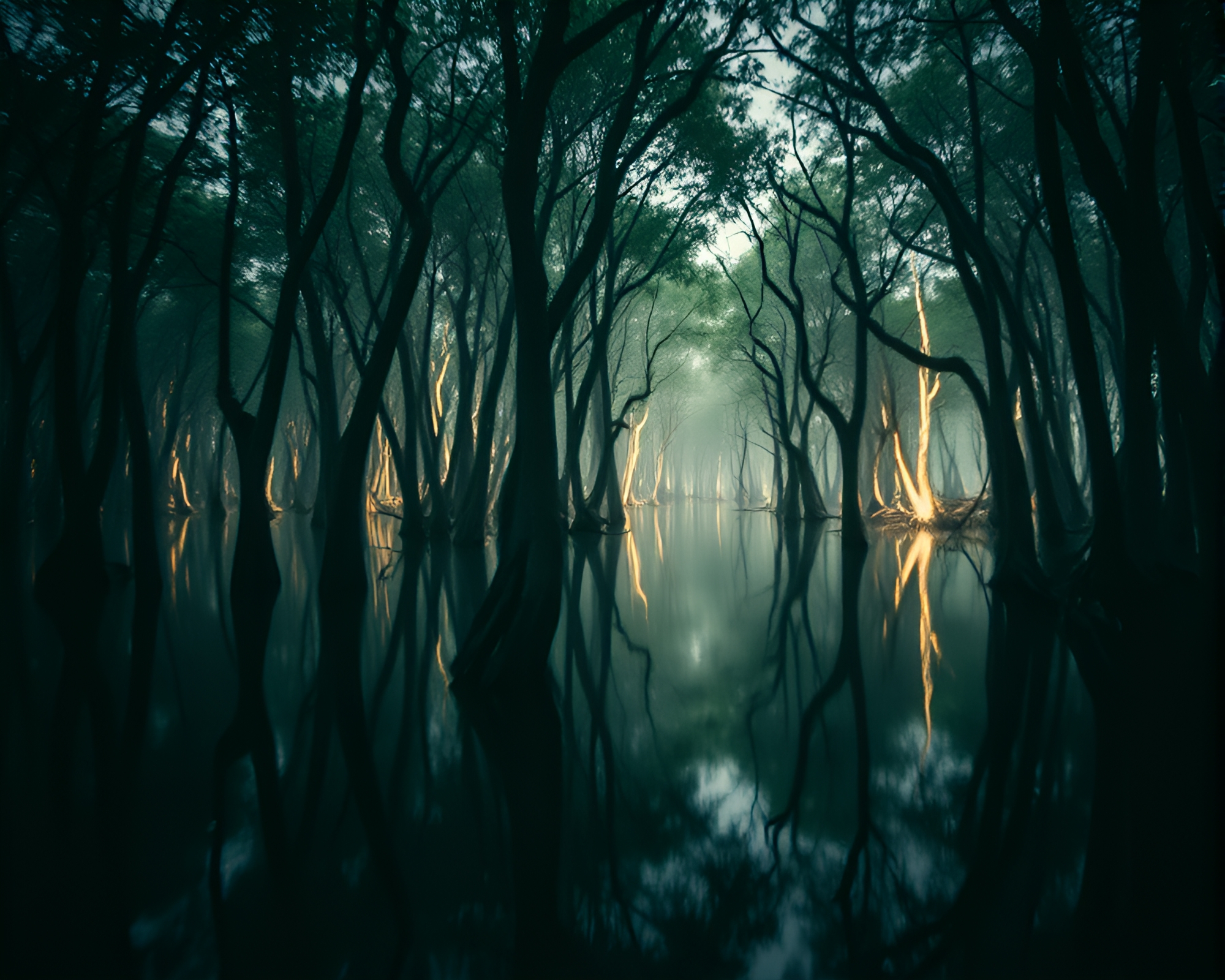 Mangrove Film Burns: Haunting Procedural Texture – free AI stock image