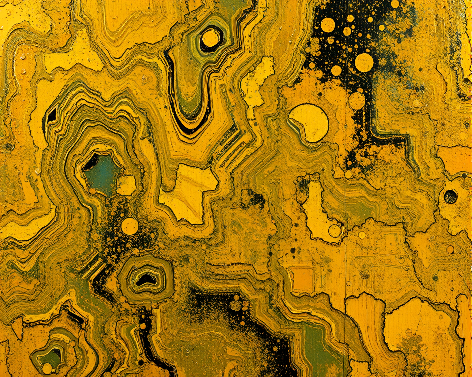 Savannah Golds Augmented Reality Splatter Art Impasto Ridges – free AI stock image