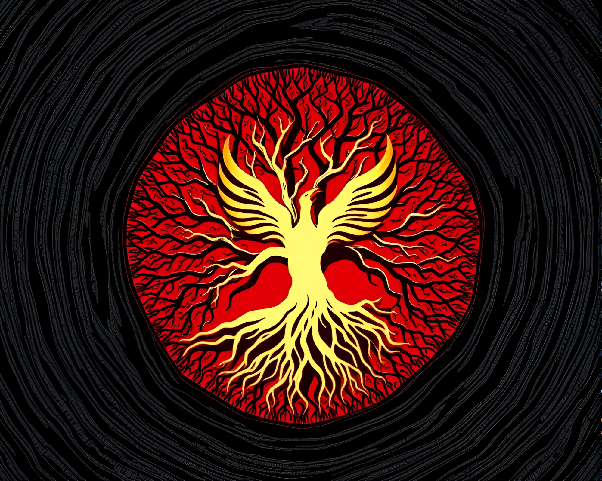 Retro Futuristic Phoenix Resurrecting in HDR Contrasts – free AI stock image