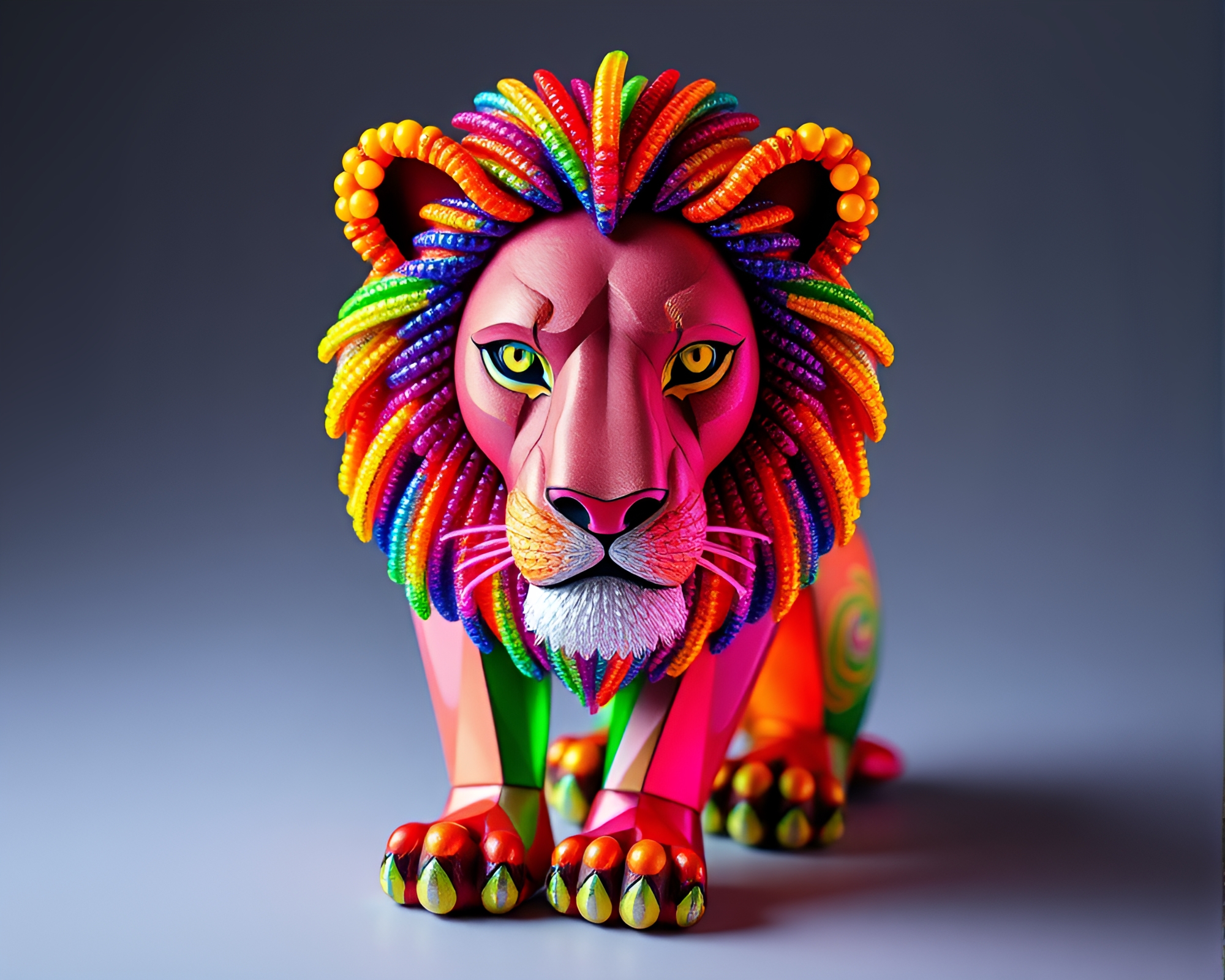Lion King Voxel Beadwork Art – free AI stock image
