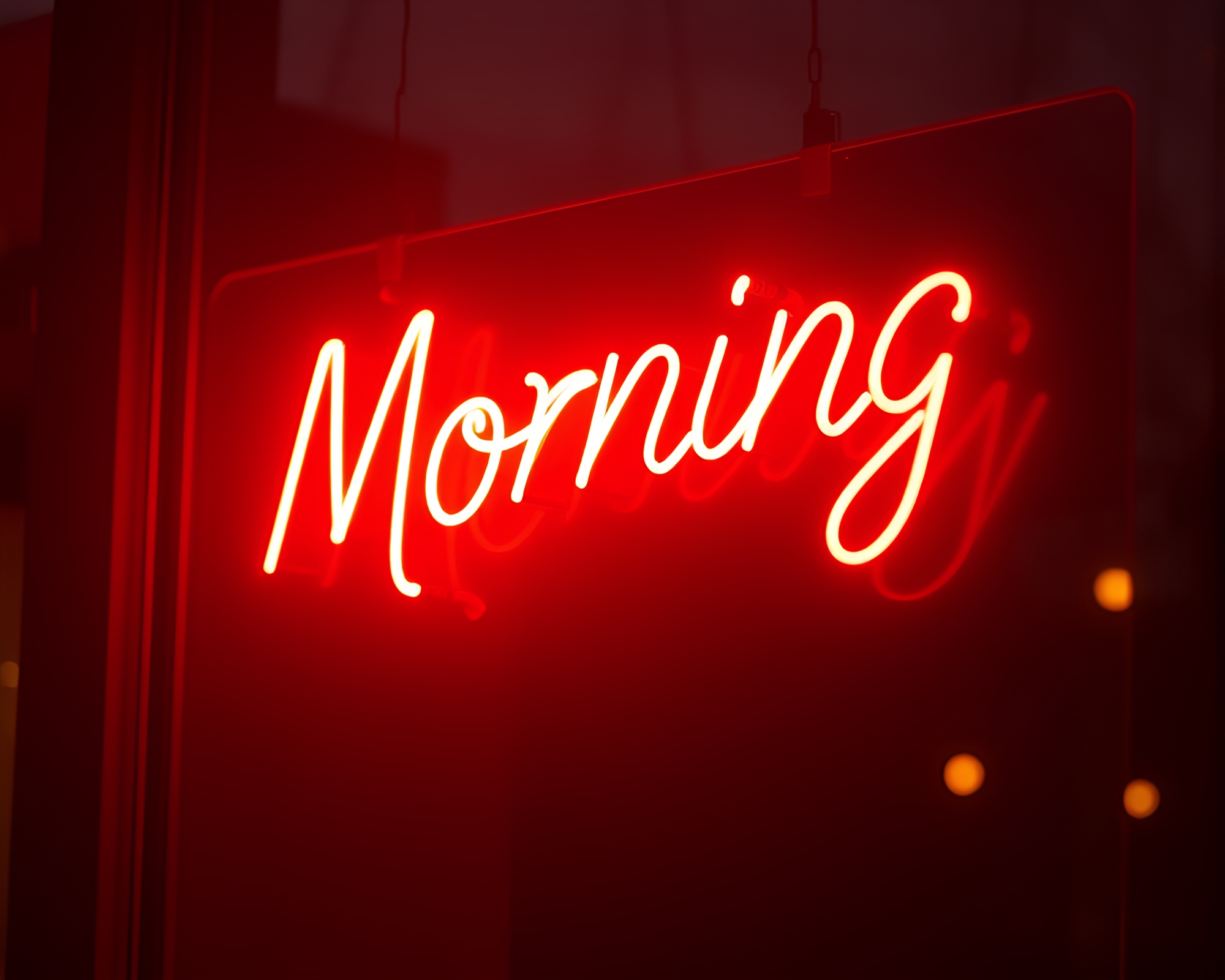 Neon sign wireframe in golden morning light – free AI stock image