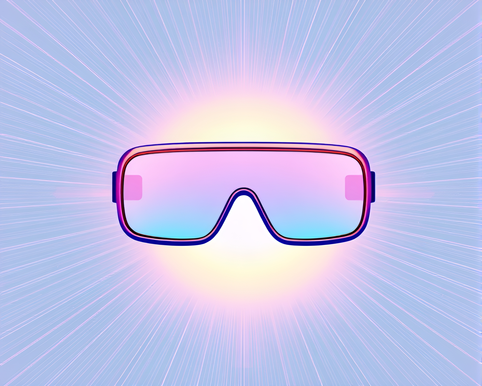 Minimalist Augmented Reality Glasses in Pastel Symmetry – free AI stock image