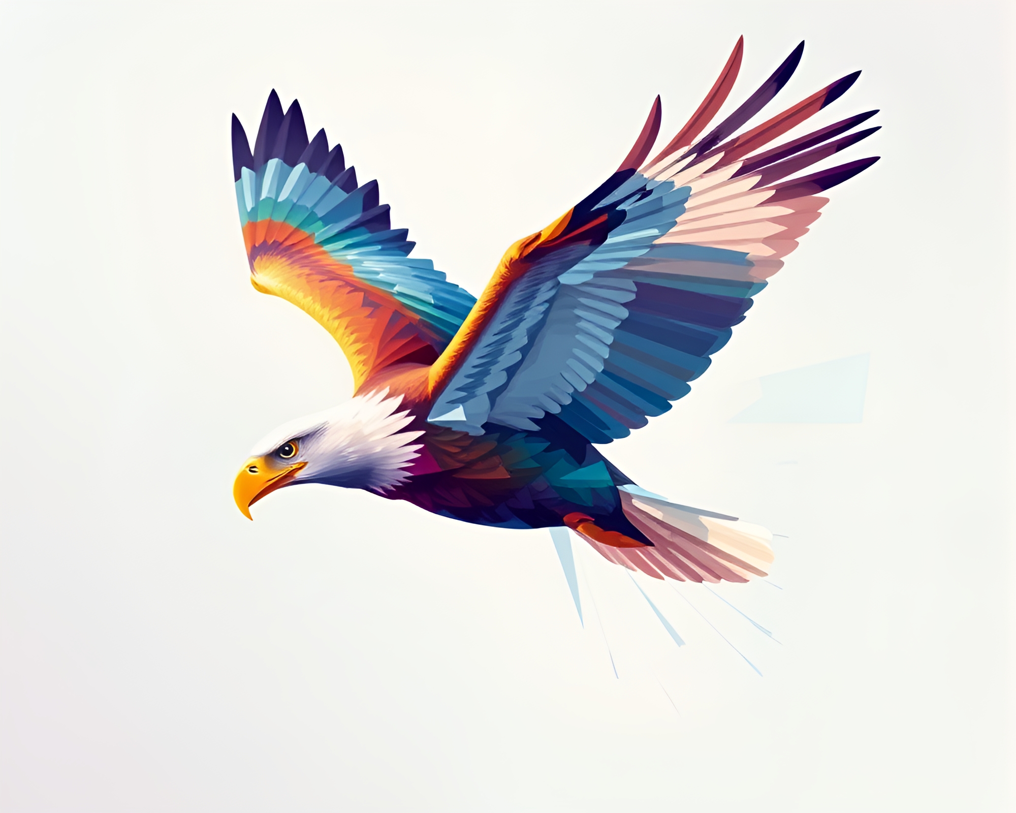 Eagle in Pastel Cubist Zoom Burst Art – free AI stock image