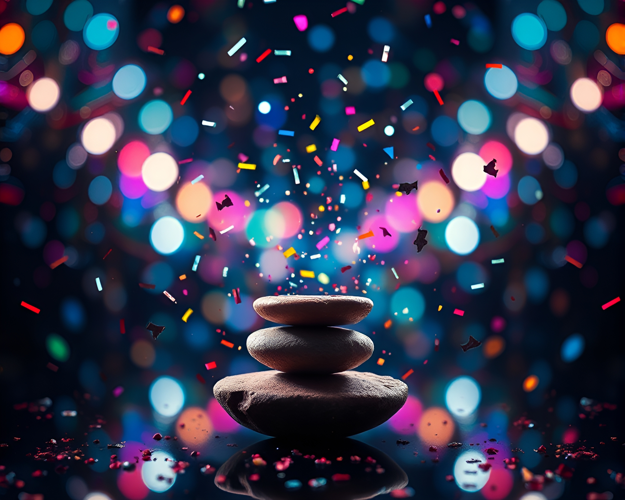 Android Symphony in Confetti Light Show – free AI stock image