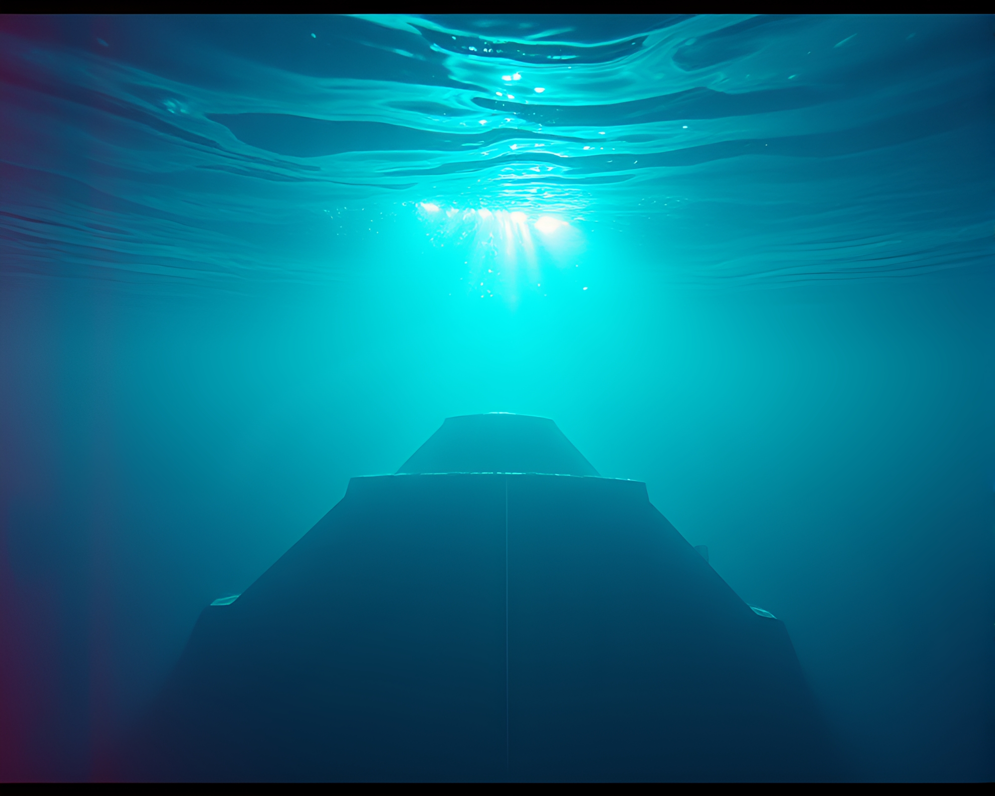Scan Lines Underwater Dome in Expired Film Look – free AI stock image