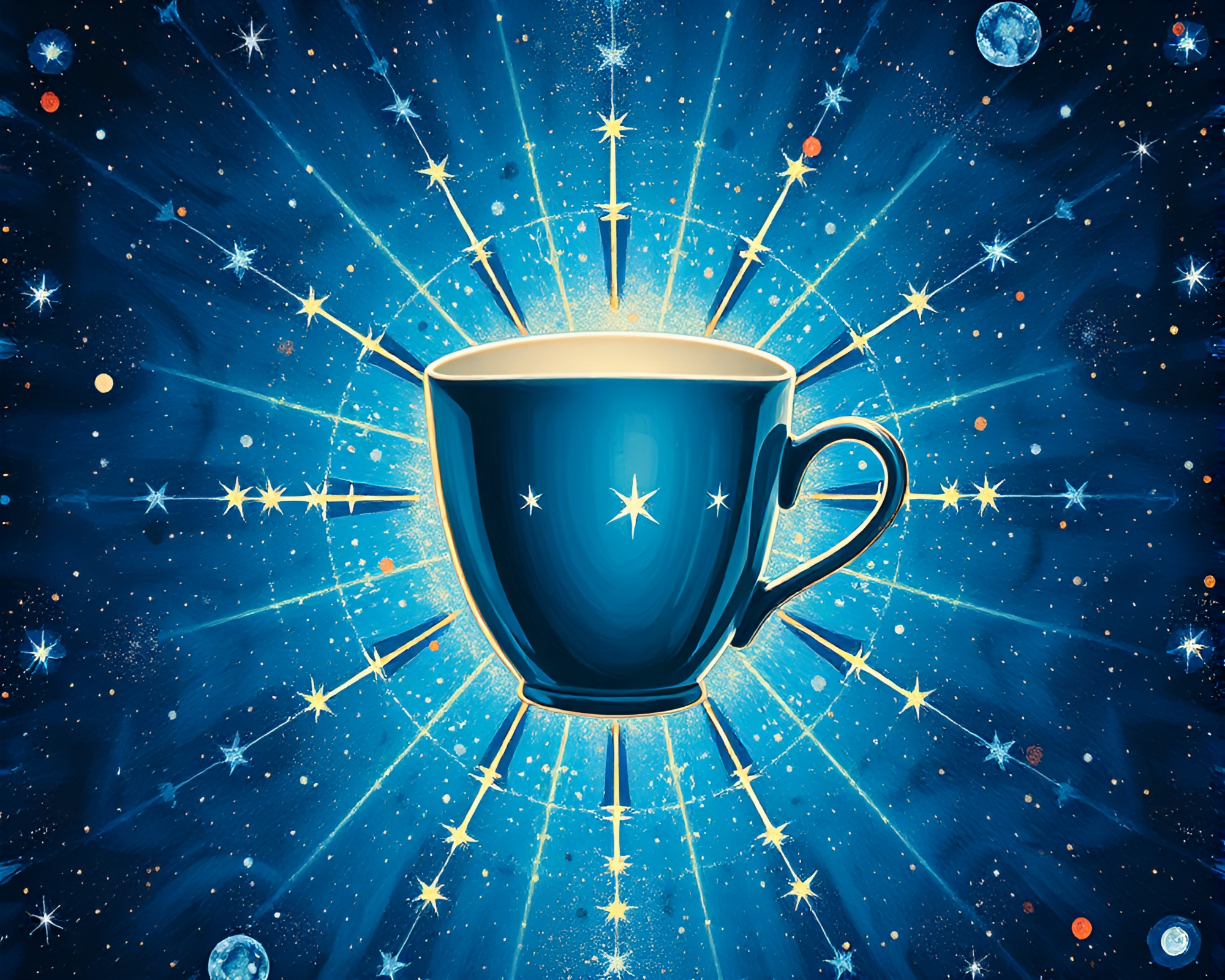 Cosmic Coffee Cup Splatter Artistry – free AI stock image