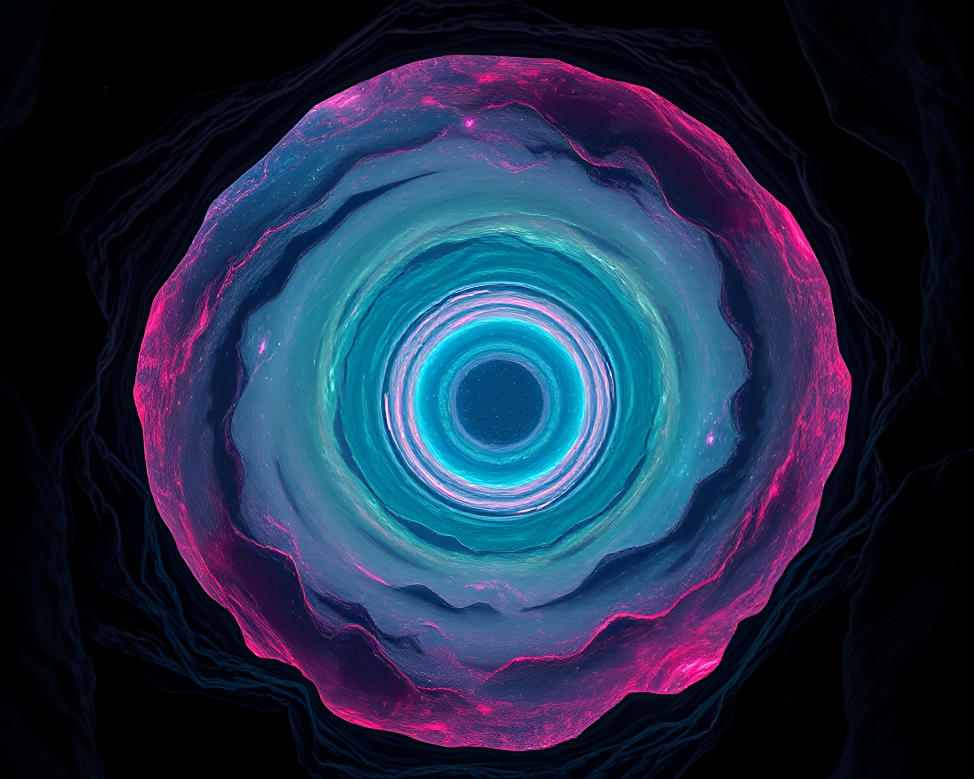 Neon Wormhole Generator in Futuristic Environmental Portrait – free AI stock image