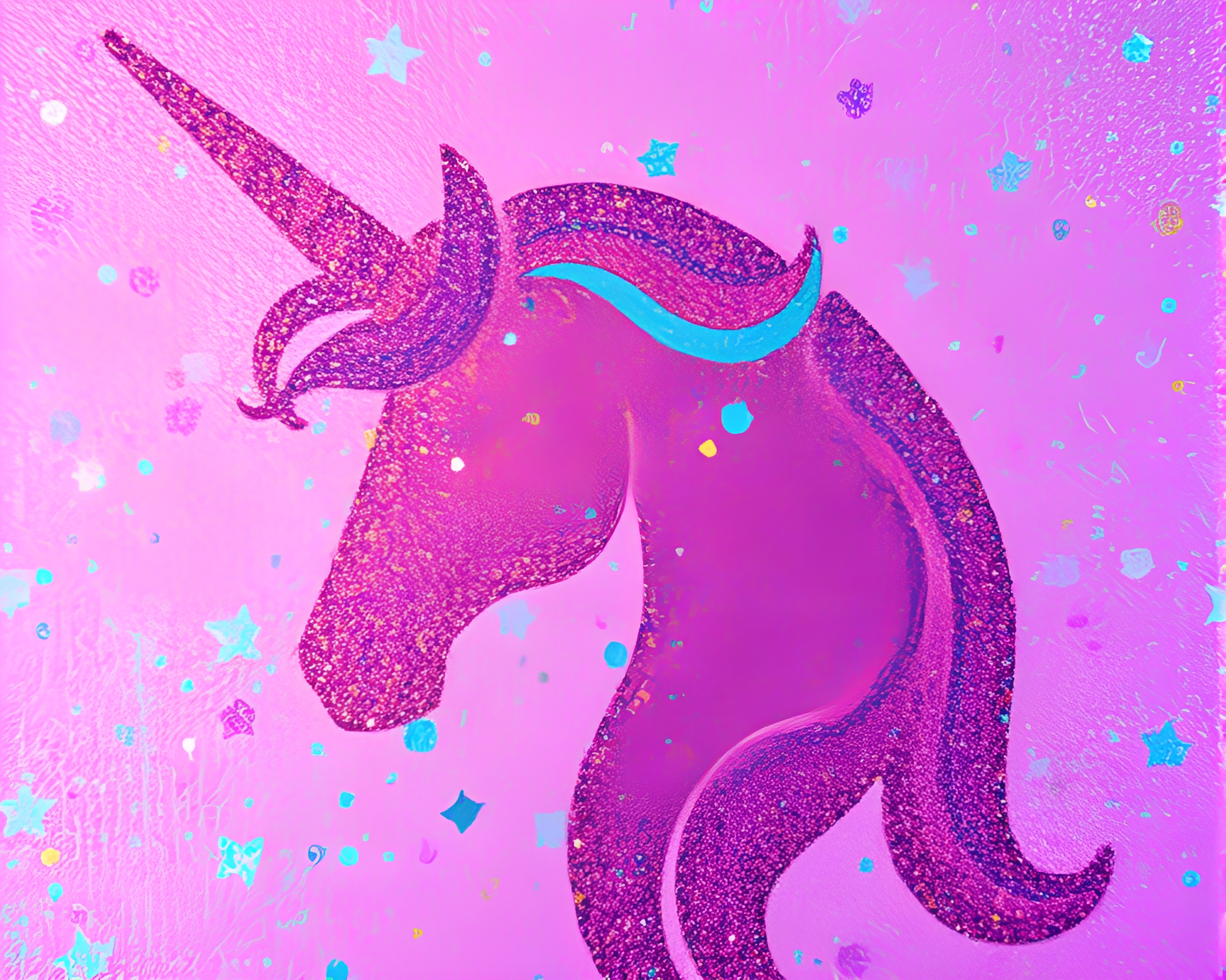 Glimmering Unicorn Acrylic Texture Painting – free AI stock image