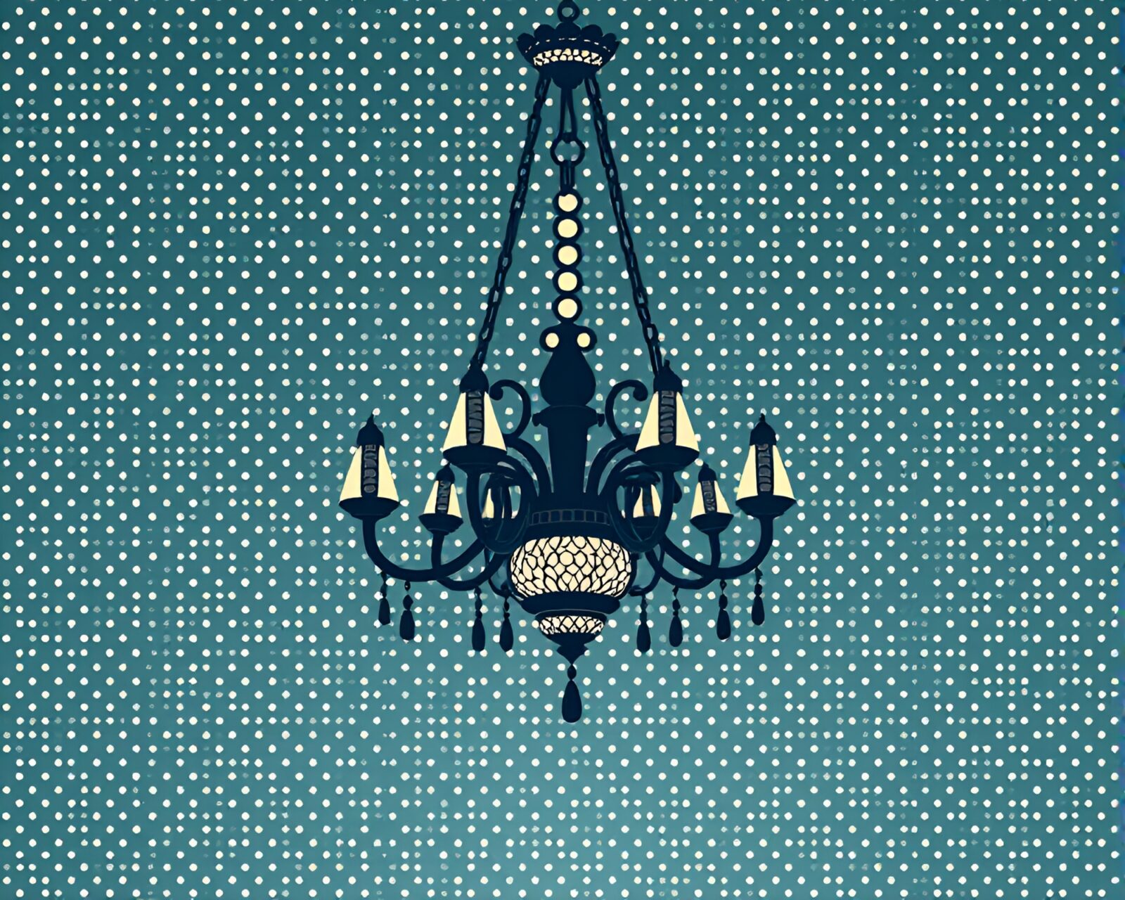 Intricate chandelier design with matte finish in unique style
